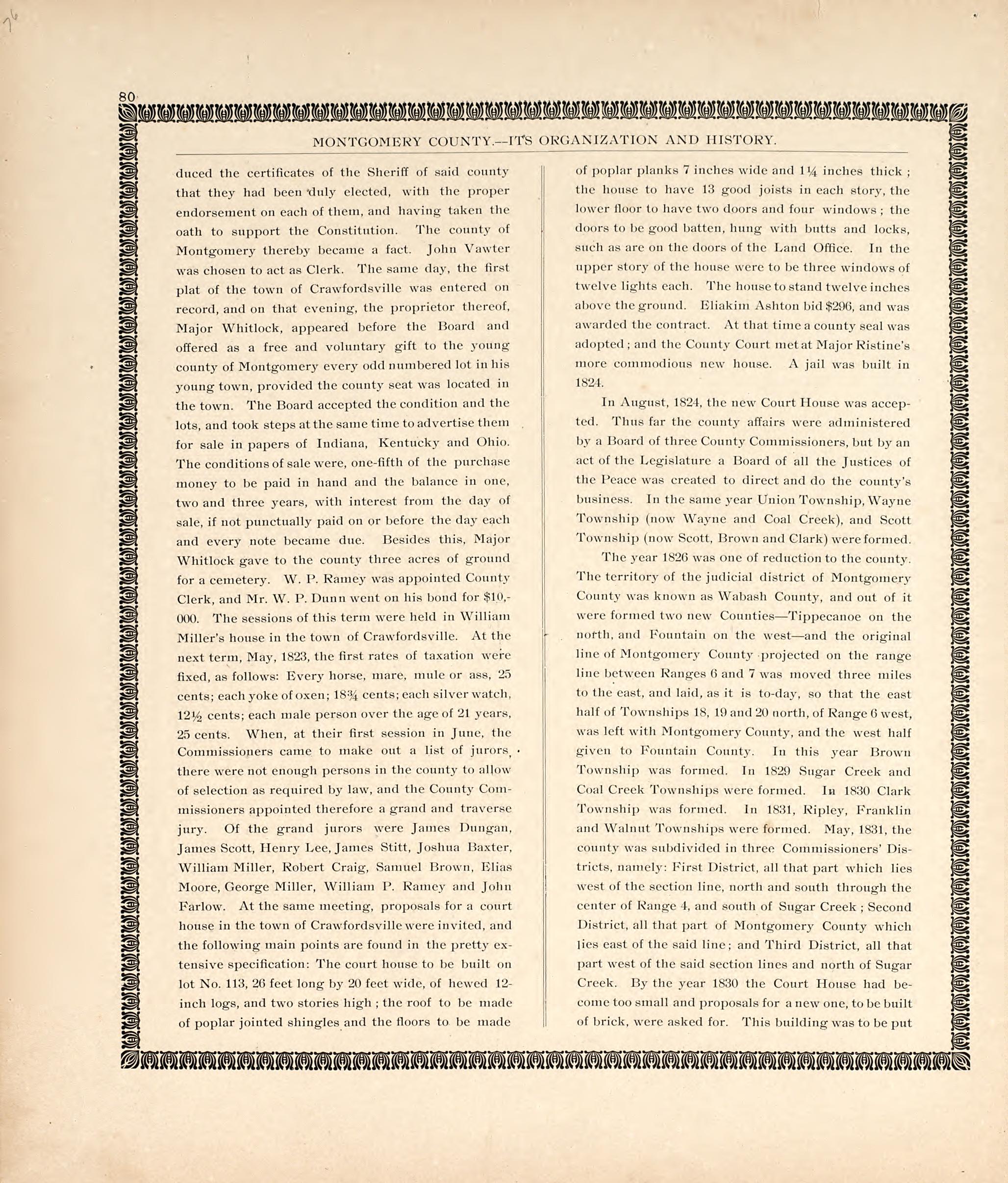History of Montgomery County from the Revised Montgomery County Atlas : Containing, Besides a Complete Atlas, Histories of the Townships and County and Treatises On Civil Government, Surveying and Civil Engineering 1898 by Relic Map Company