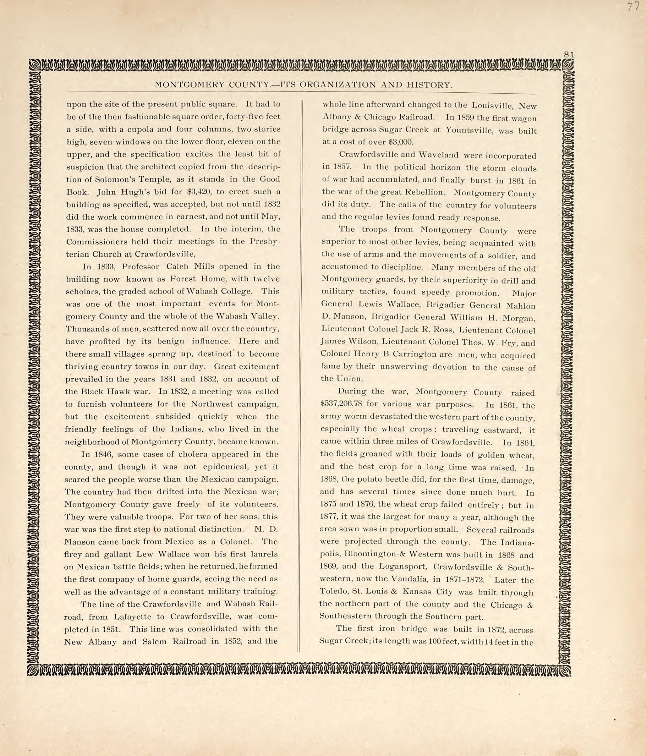 History of Montgomery County, Cont. from the Revised Montgomery County Atlas : Containing, Besides a Complete Atlas, Histories of the Townships and County and Treatises On Civil Government, Surveying and Civil Engineering 1898 by Relic Map Company