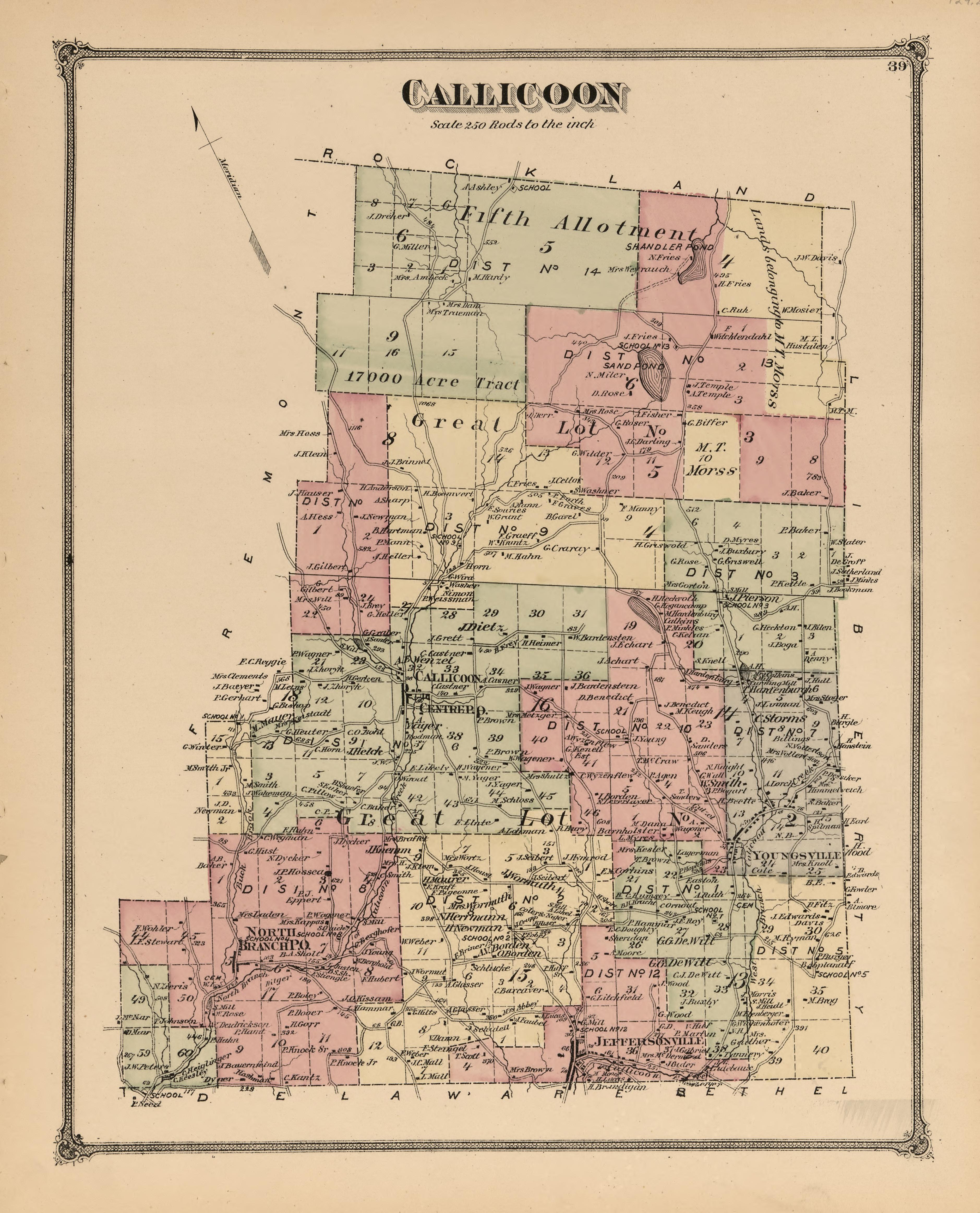 Callicoon from County Atlas of Sullivan, New York 1875 by Relic Map Company