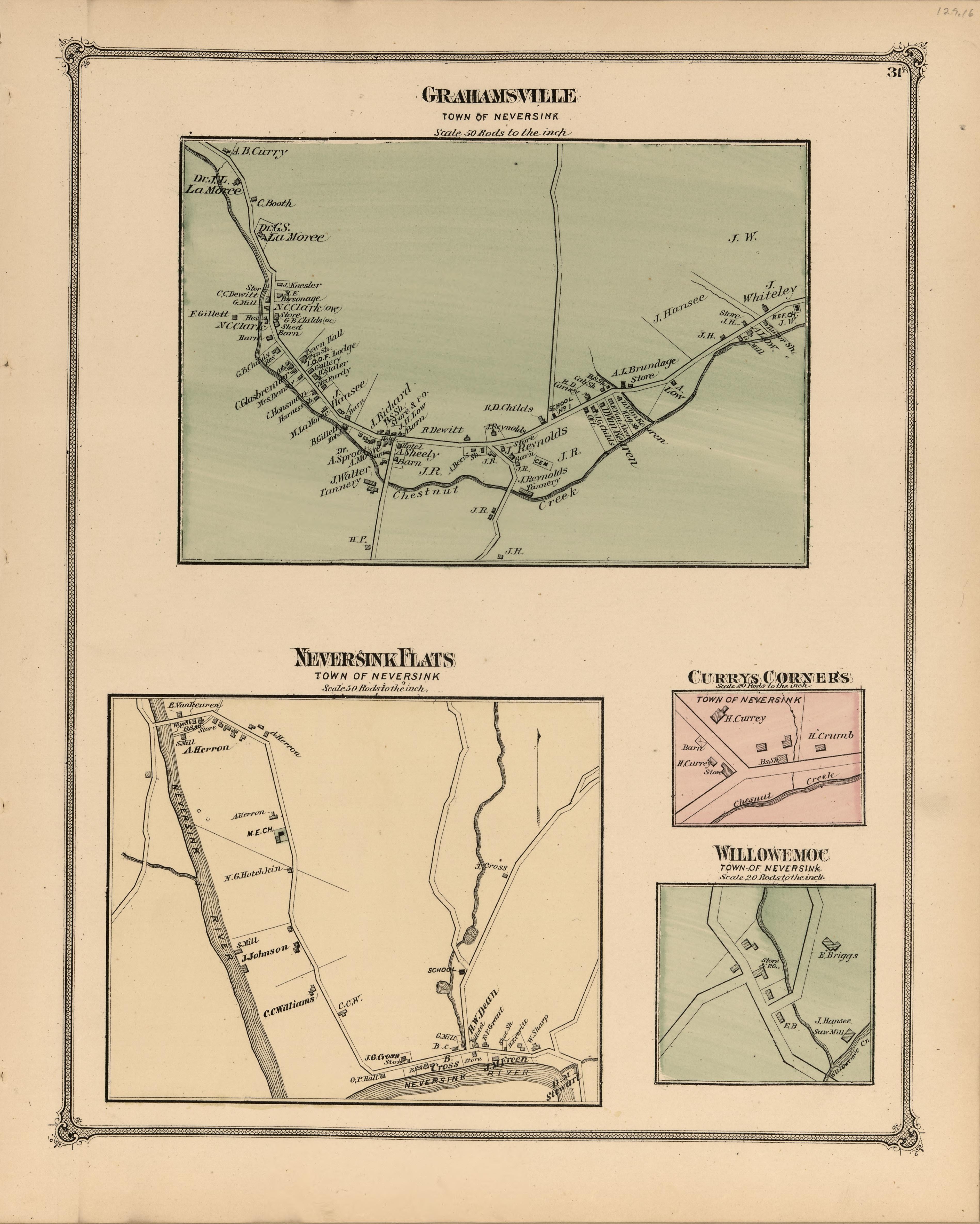 Grahamsville, Neversink Flats, Currys Corner&