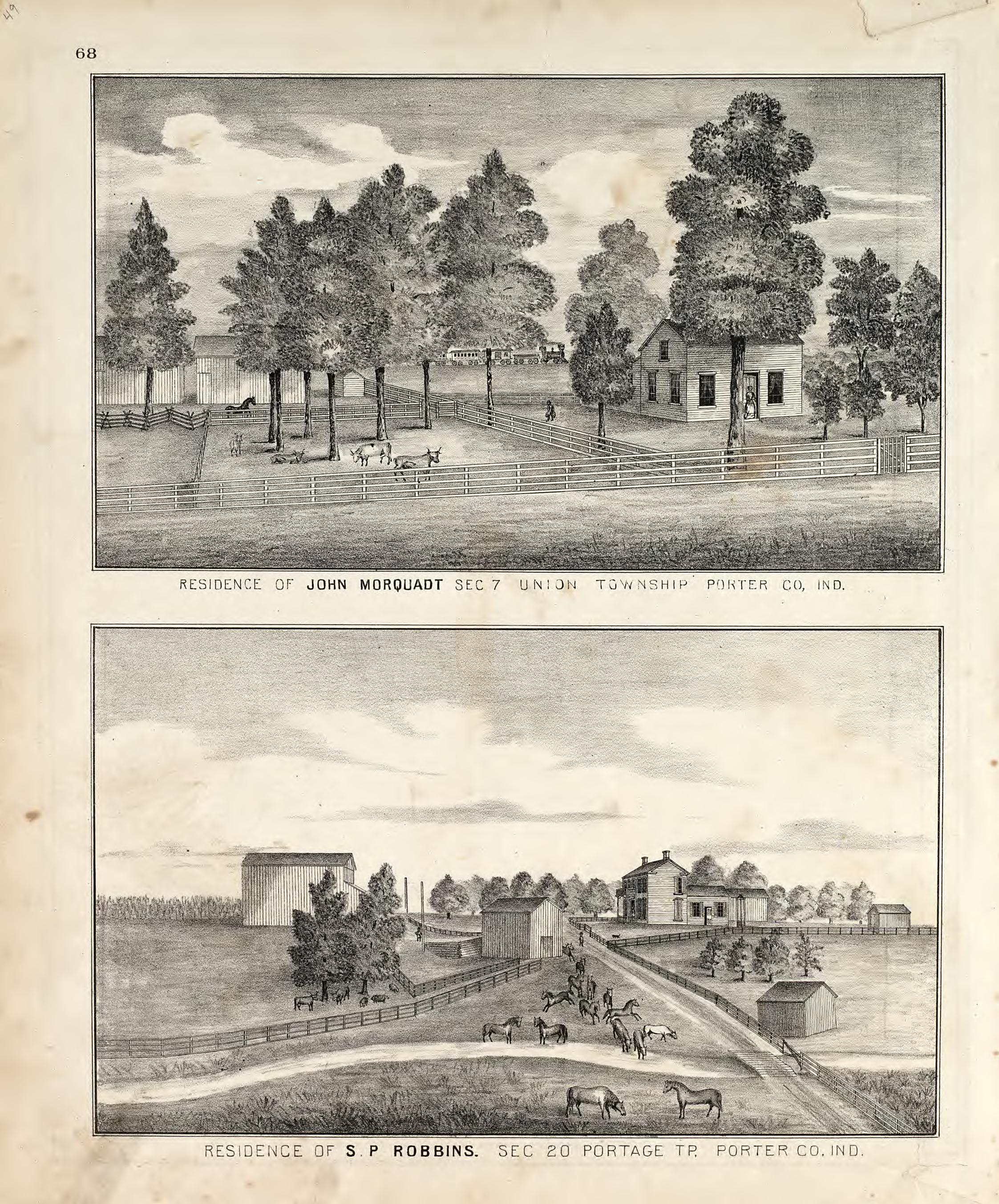Views - 2 from Illustrated Historical Atlas of Porter County, Indiana 1876 by Relic Map Company