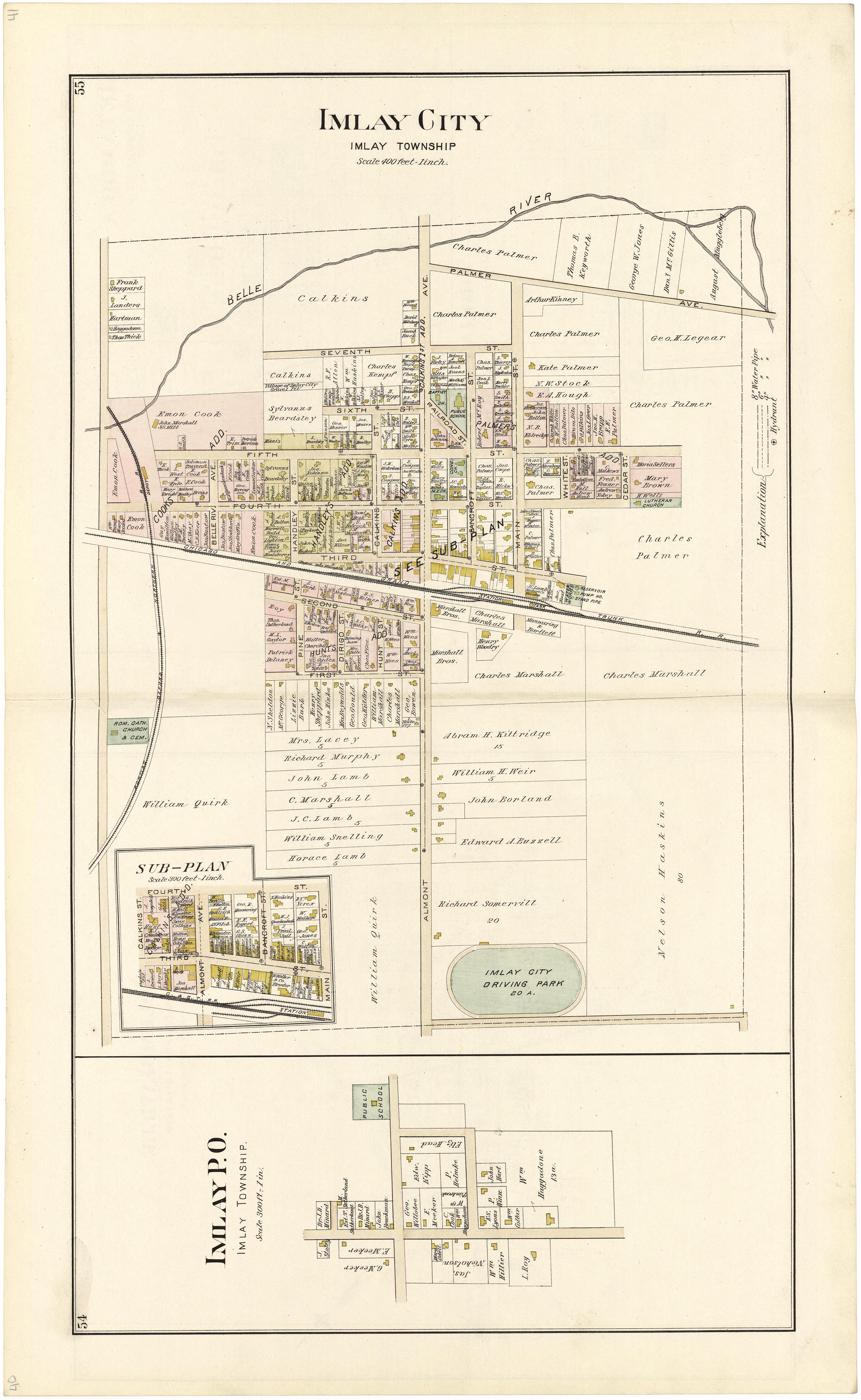 Imlay City from Atlas and Directory of Lapeer County, Michigan 1893 by Relic Map Company