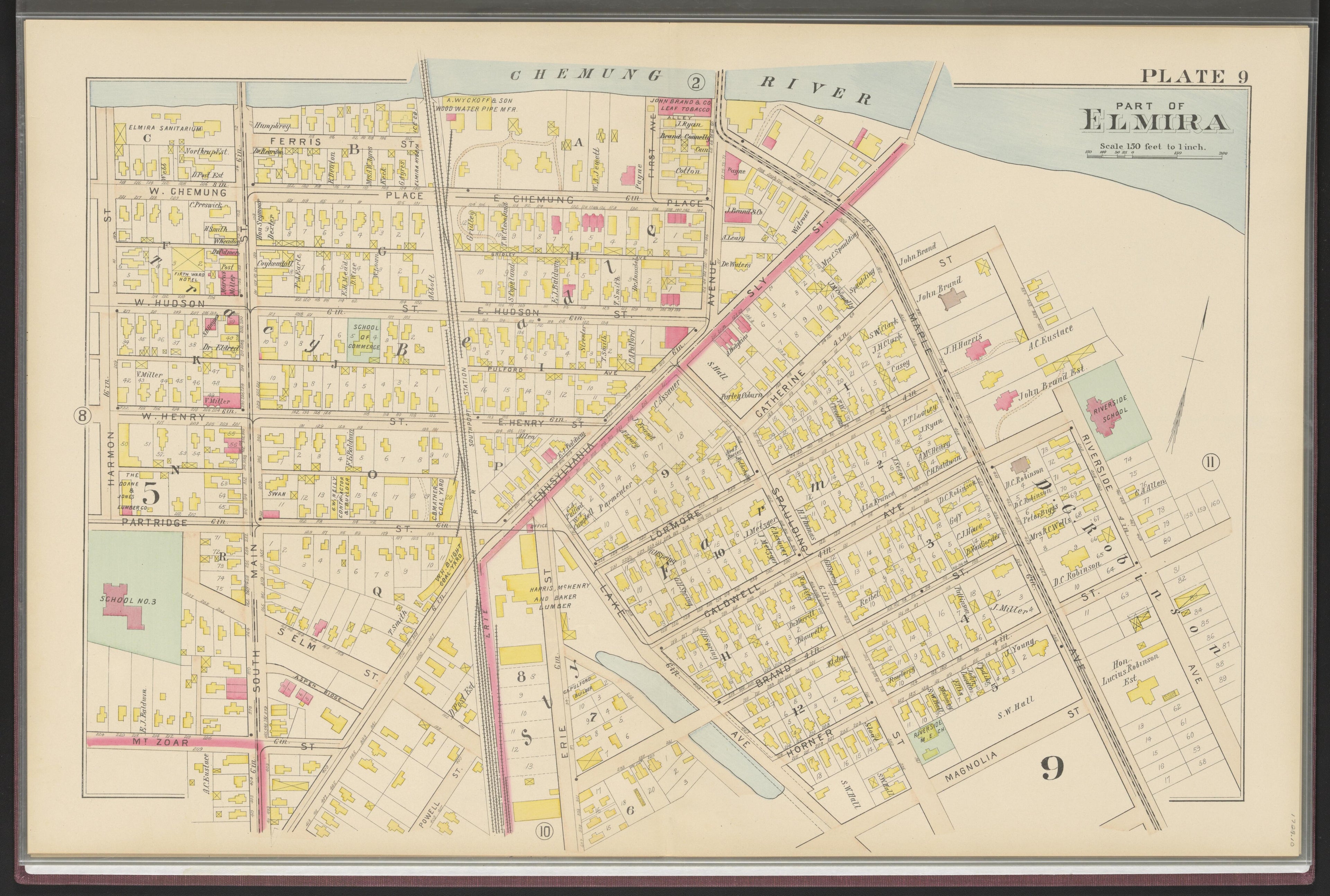 Image 11 of Atlas of the City of Elmira, New York from Atlas of the City of Elmira, New York : from Official Records, Private Plans and Surveys, Under the Direction and Personal Supervision of 1896 by Relic Map Company