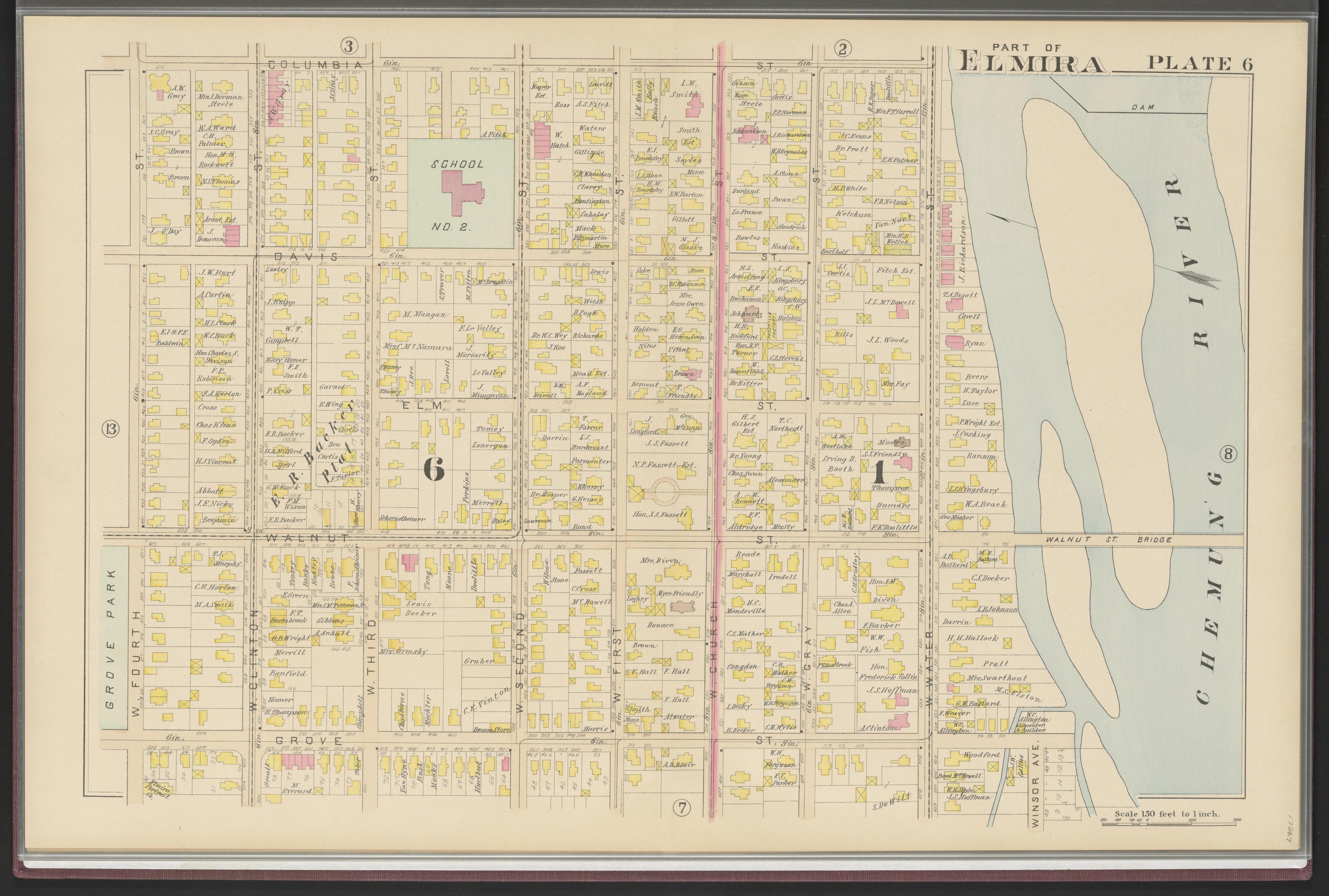 Image 8 of Atlas of the City of Elmira, New York from Atlas of the City of Elmira, New York : from Official Records, Private Plans and Surveys, Under the Direction and Personal Supervision of 1896 by Relic Map Company