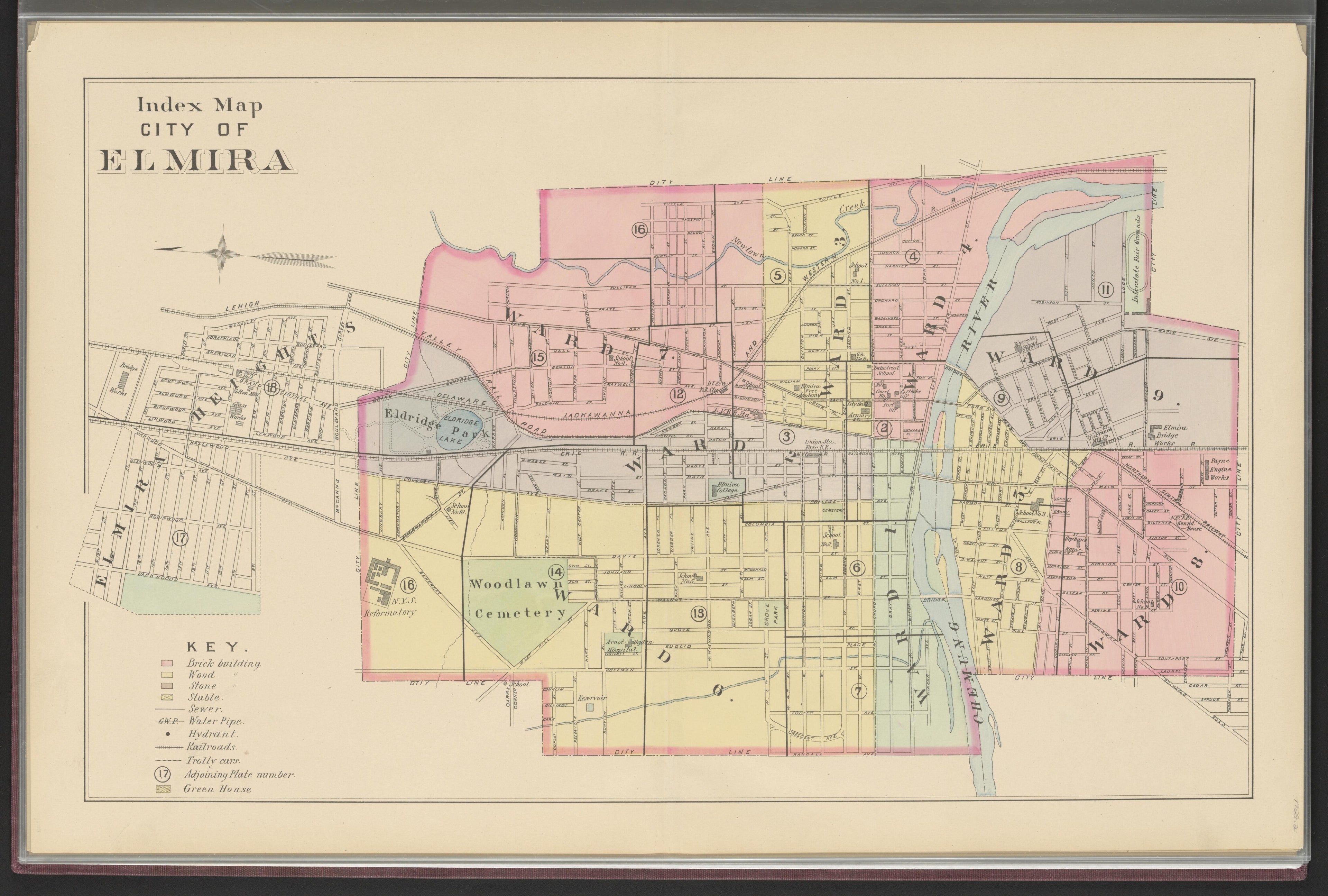 Image 3 of Atlas of the City of Elmira, New York from Atlas of the City of Elmira, New York : from Official Records, Private Plans and Surveys, Under the Direction and Personal Supervision of 1896 by Relic Map Company