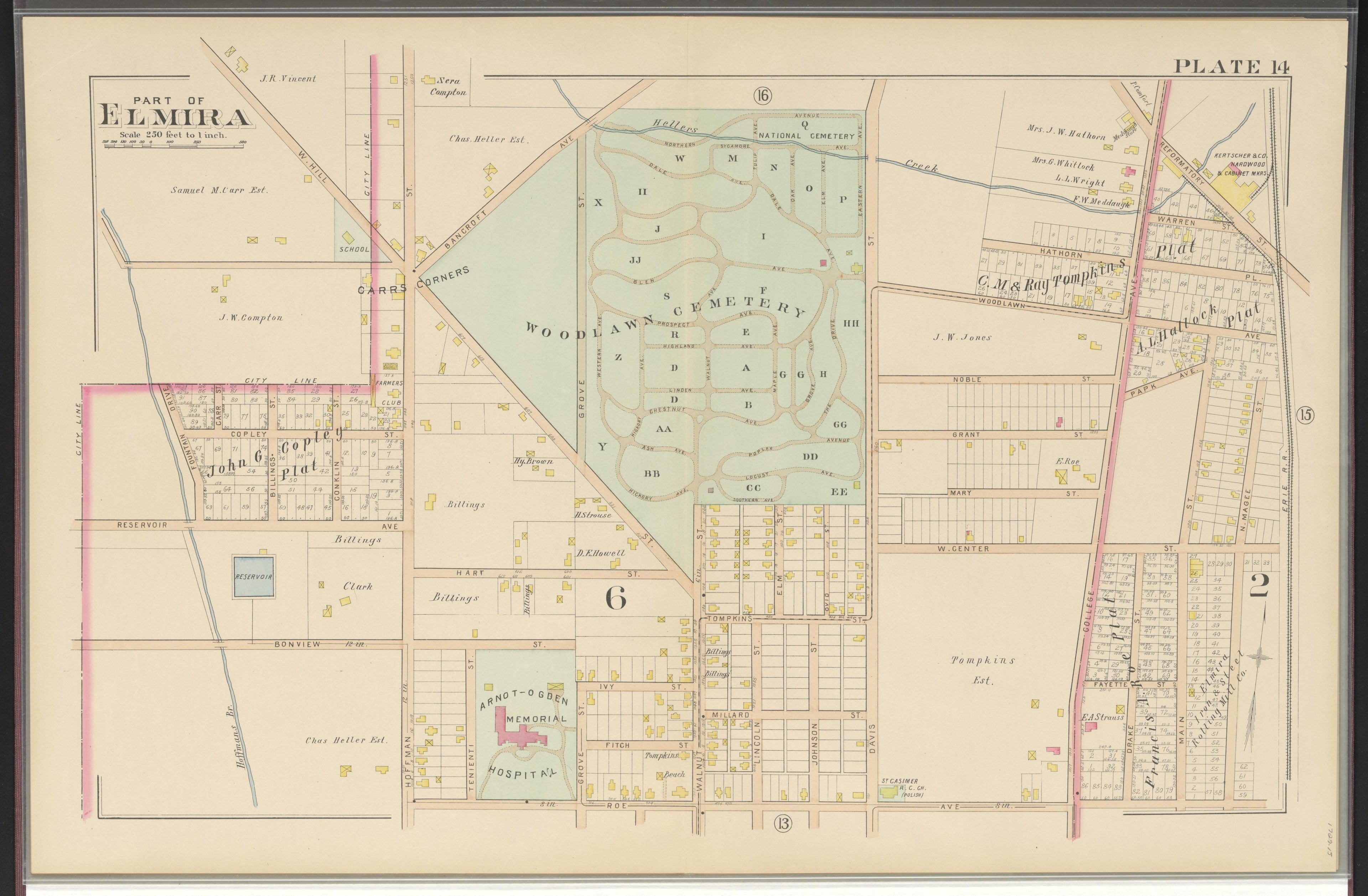 Image 16 of Atlas of the City of Elmira, New York from Atlas of the City of Elmira, New York : from Official Records, Private Plans and Surveys, Under the Direction and Personal Supervision of 1896 by Relic Map Company