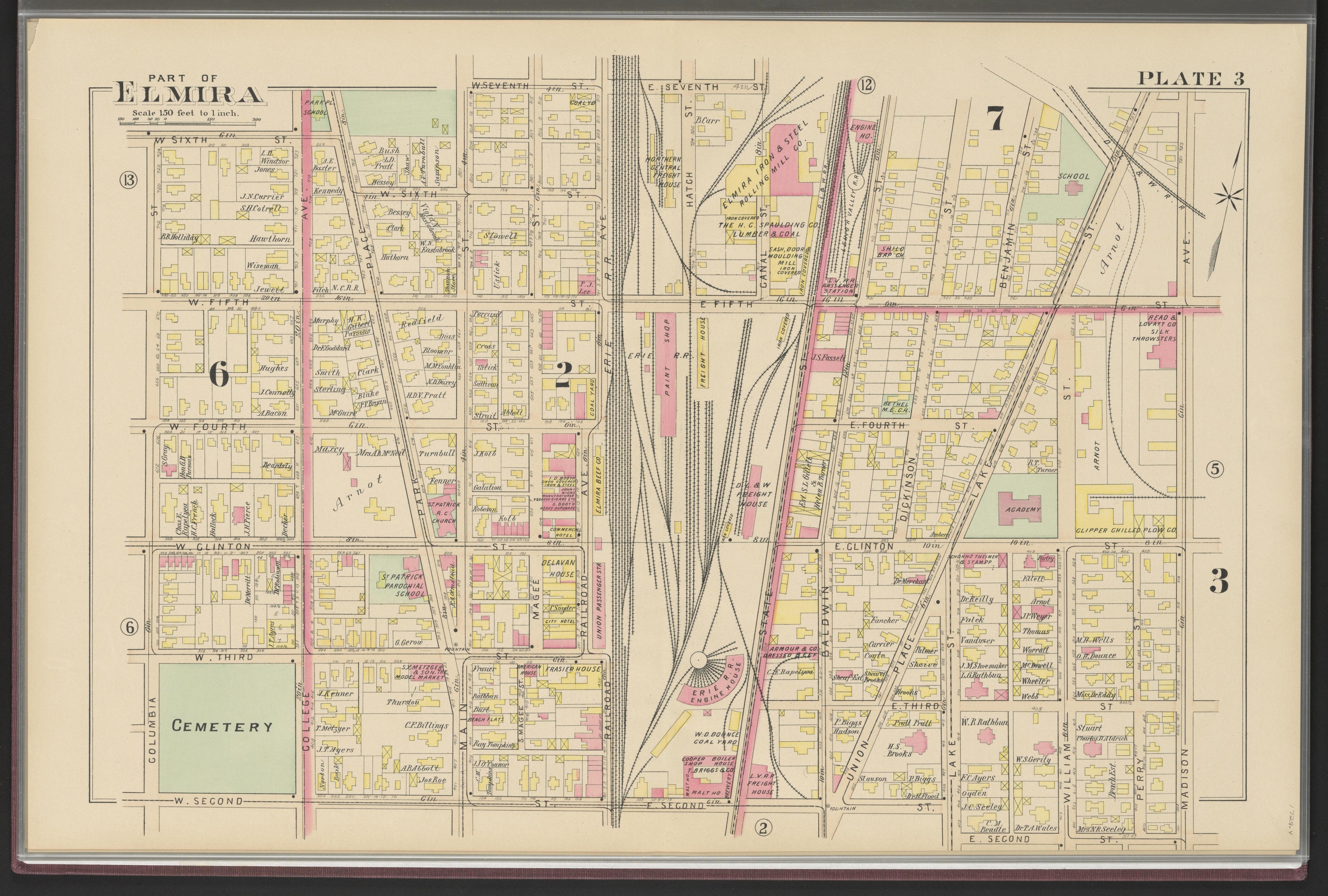 Image 5 of Atlas of the City of Elmira, New York from Atlas of the City of Elmira, New York : from Official Records, Private Plans and Surveys, Under the Direction and Personal Supervision of 1896 by Relic Map Company