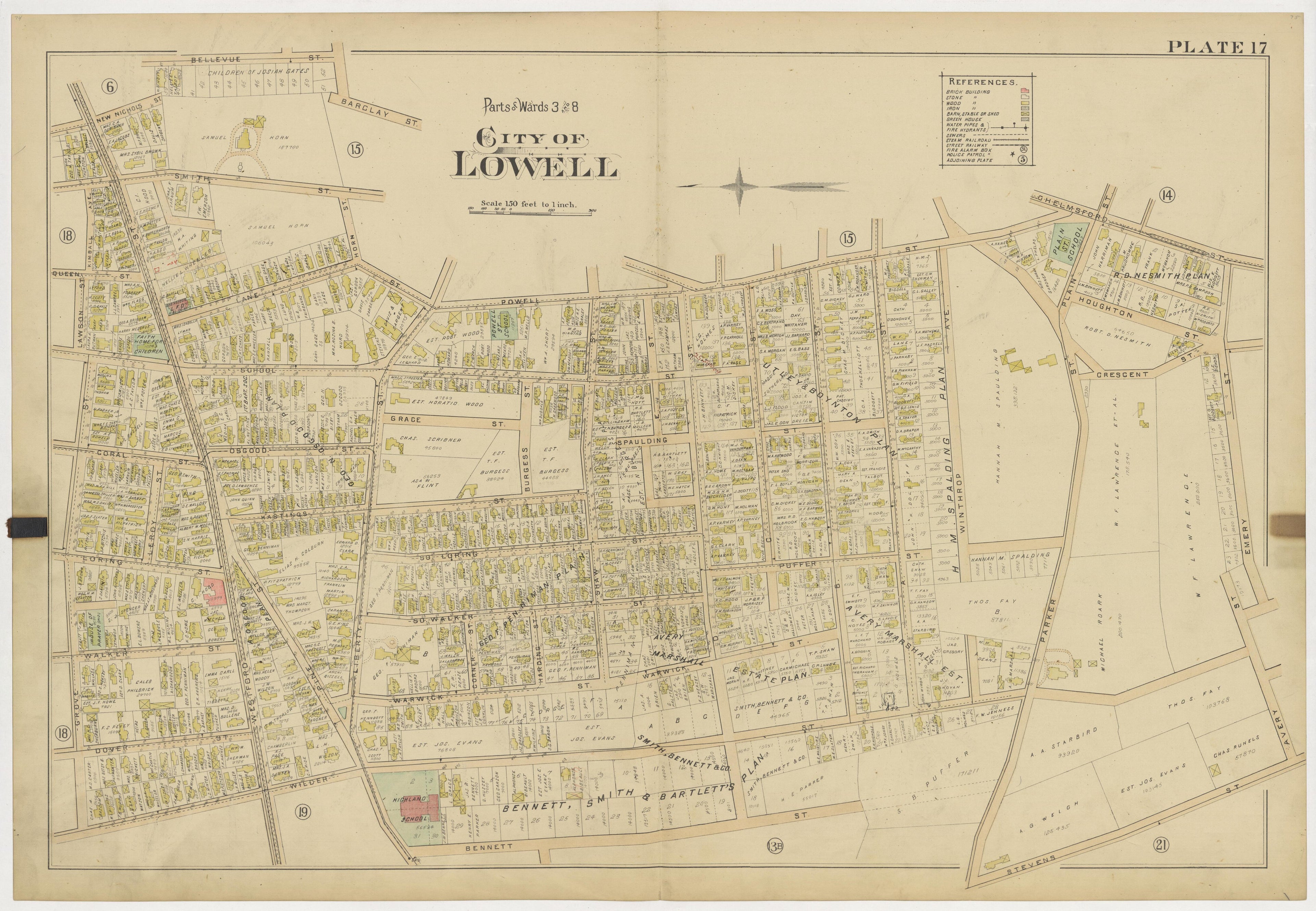 Image 21 of Atlas of the City of Lowell Massachusetts from Atlas of the City of Lowell Massachusetts 1896 by Relic Map Company