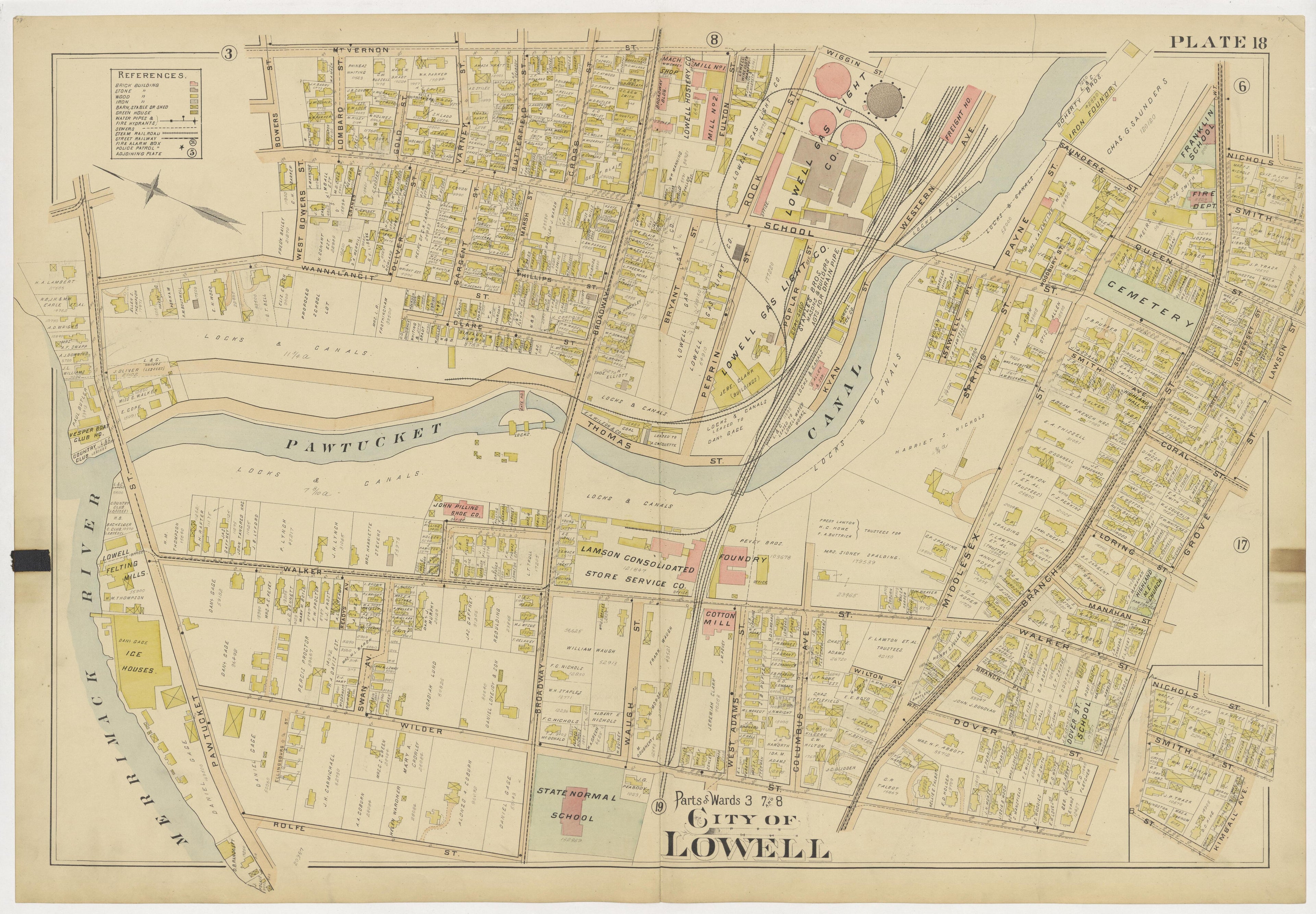Image 22 of Atlas of the City of Lowell Massachusetts from Atlas of the City of Lowell Massachusetts 1896 by Relic Map Company