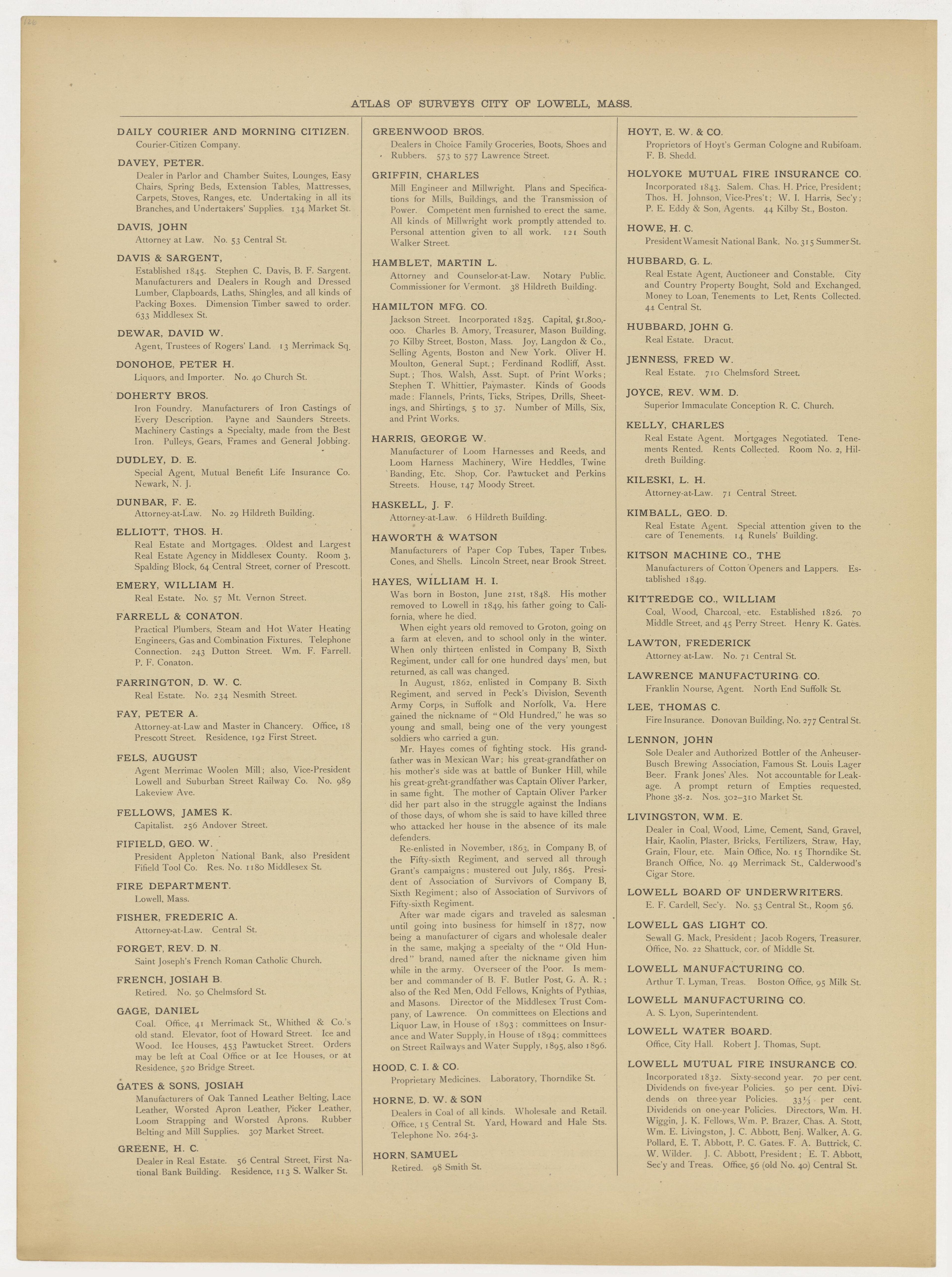 This old map of Boston, Lowell, Massachusetts, was created by Richards Map Company in 1896