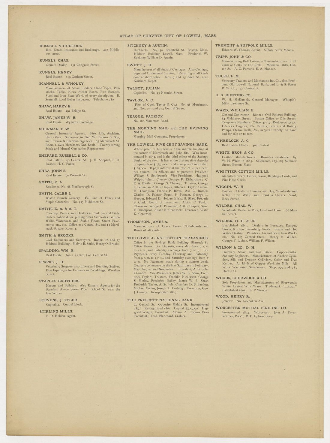 This old map of Boston, Lowell, Massachusetts, was created by Richards Map Company in 1896