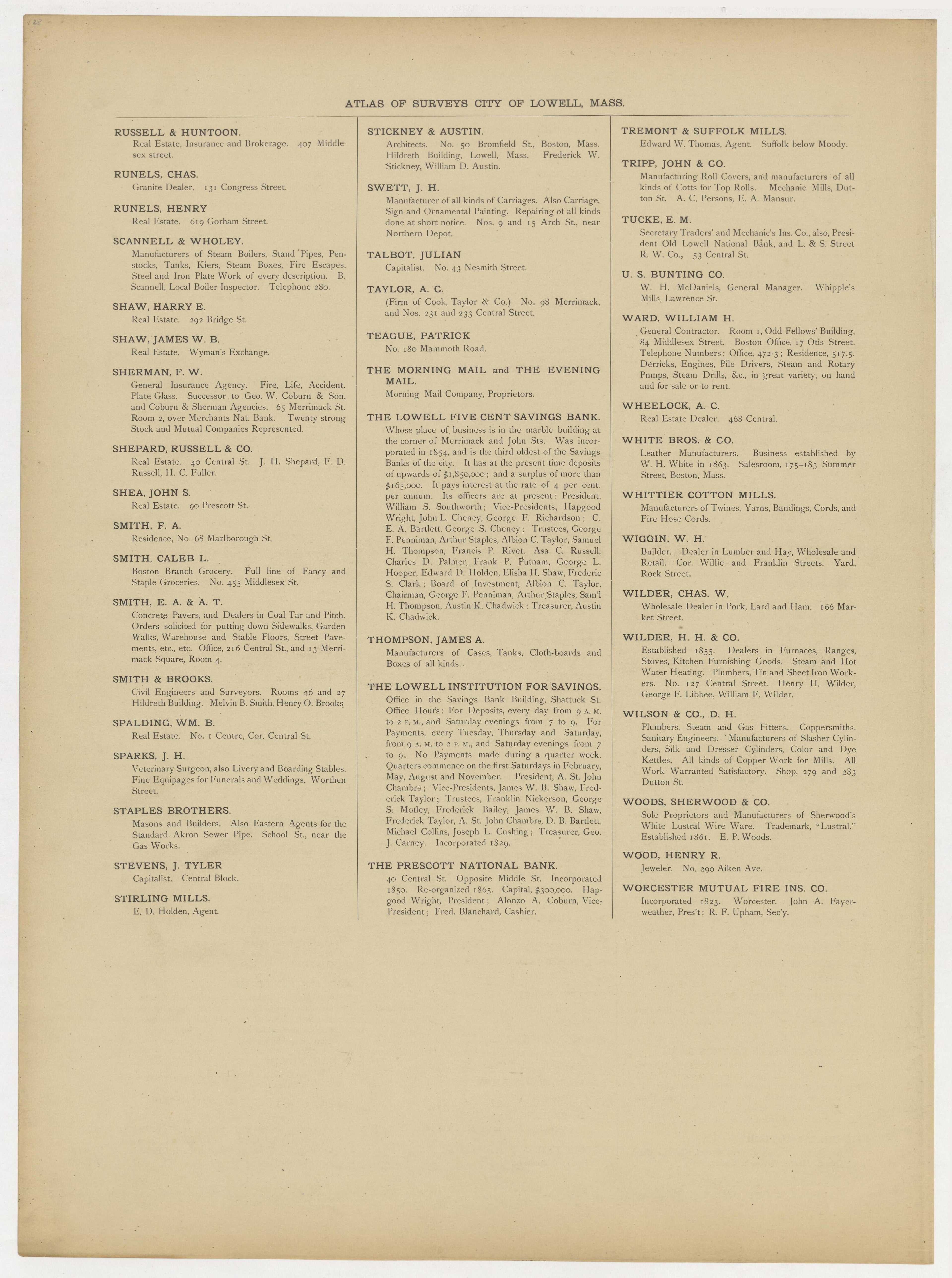 This old map of Boston, Lowell, Massachusetts, was created by Richards Map Company in 1896