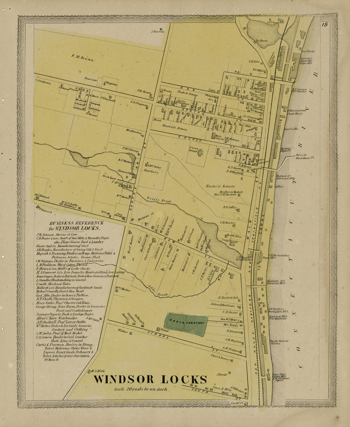 Windsor Locks from Atlas of Hartford and Tolland Counties : With a Map of Connecticut, from Actual Surveys 1869 by Relic Map Company