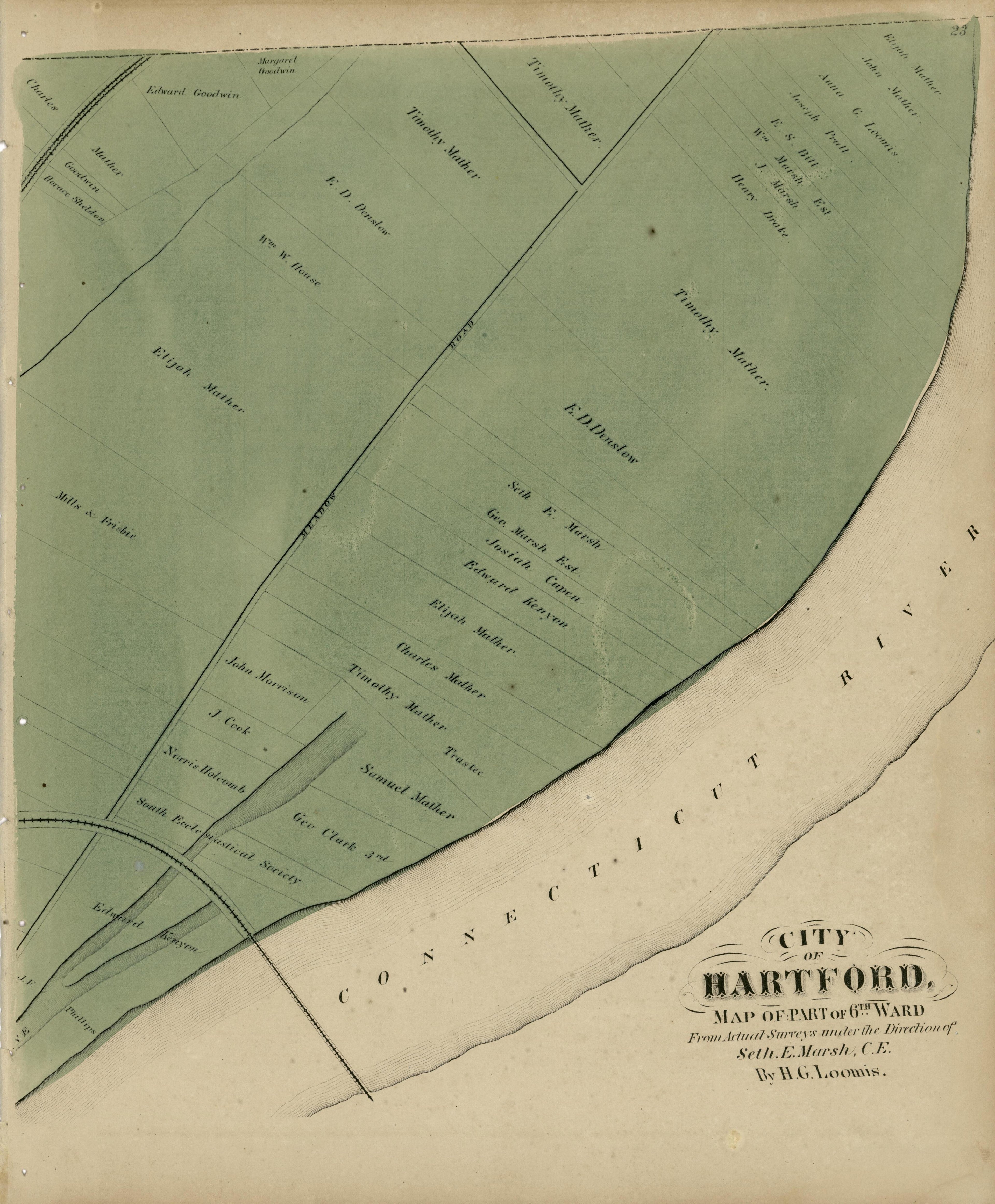 City of Hartford from Atlas of Hartford and Tolland Counties : With a Map of Connecticut, from Actual Surveys 1869 by Relic Map Company