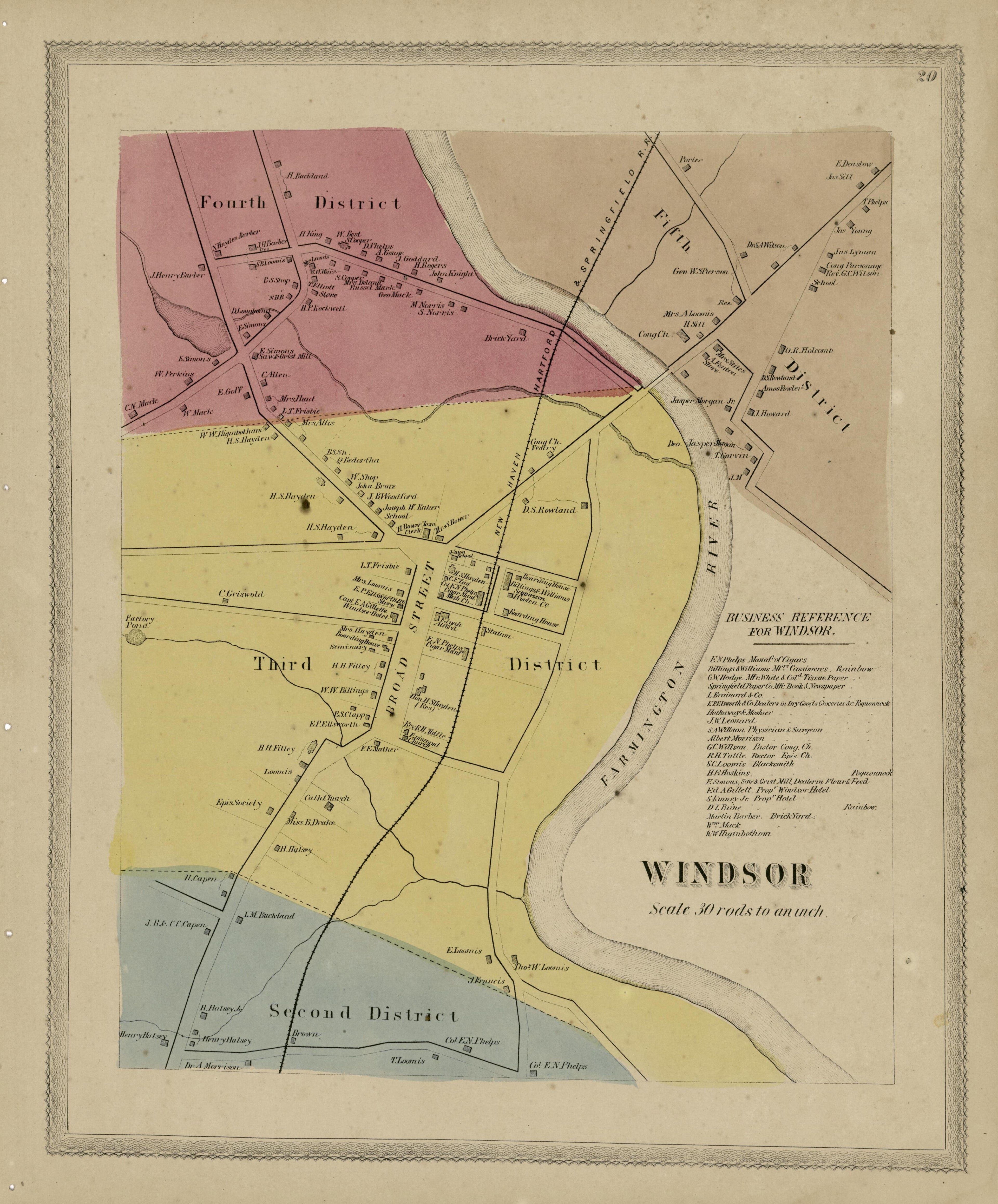 Windsor from Atlas of Hartford and Tolland Counties : With a Map of Connecticut, from Actual Surveys 1869 by Relic Map Company
