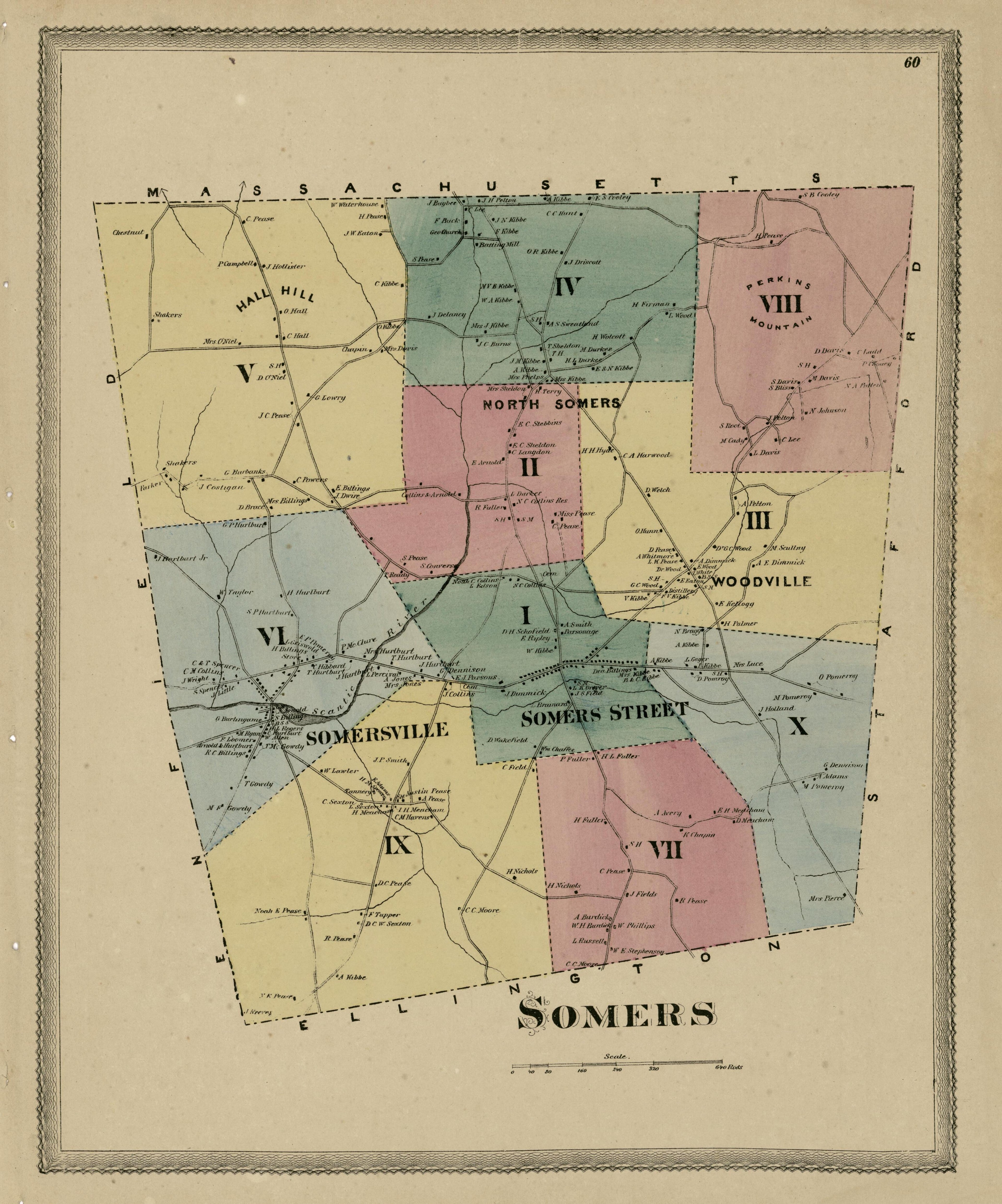 Somers from Atlas of Hartford and Tolland Counties : With a Map of Connecticut, from Actual Surveys 1869 by Relic Map Company
