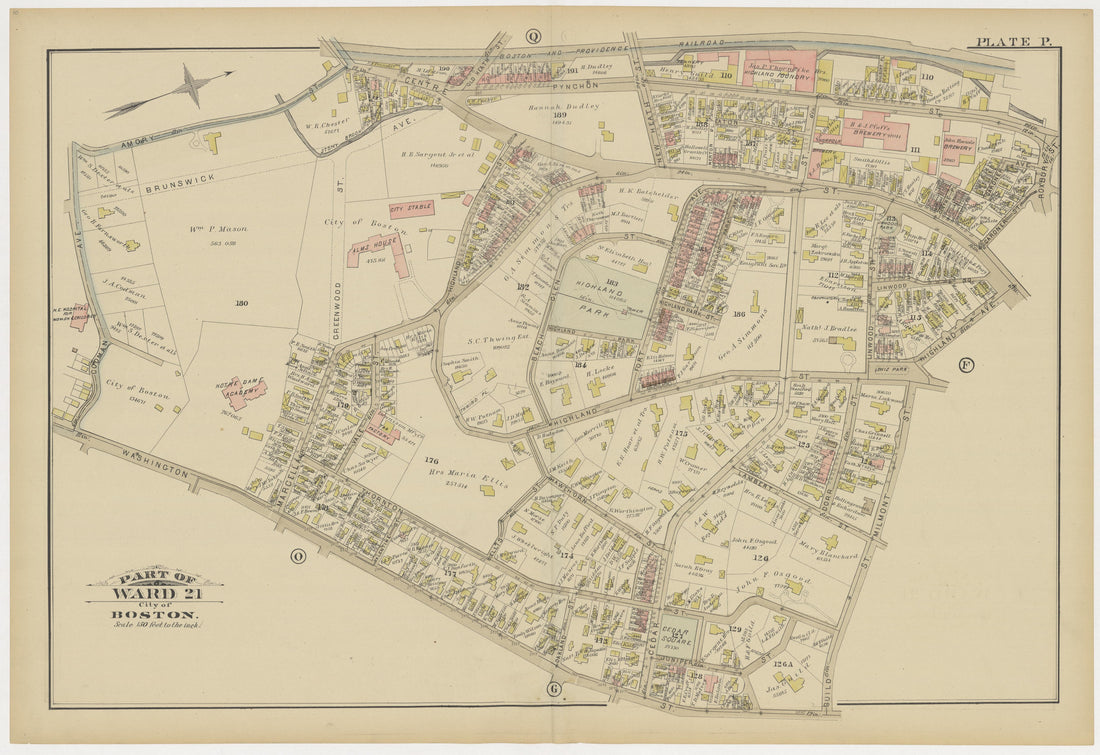 This old map of Boston, Brighton, Charlestown, Dorchester, Massachusetts, Roxbury, , West Roxbury was created by G.W. Bromley & Co in 1883