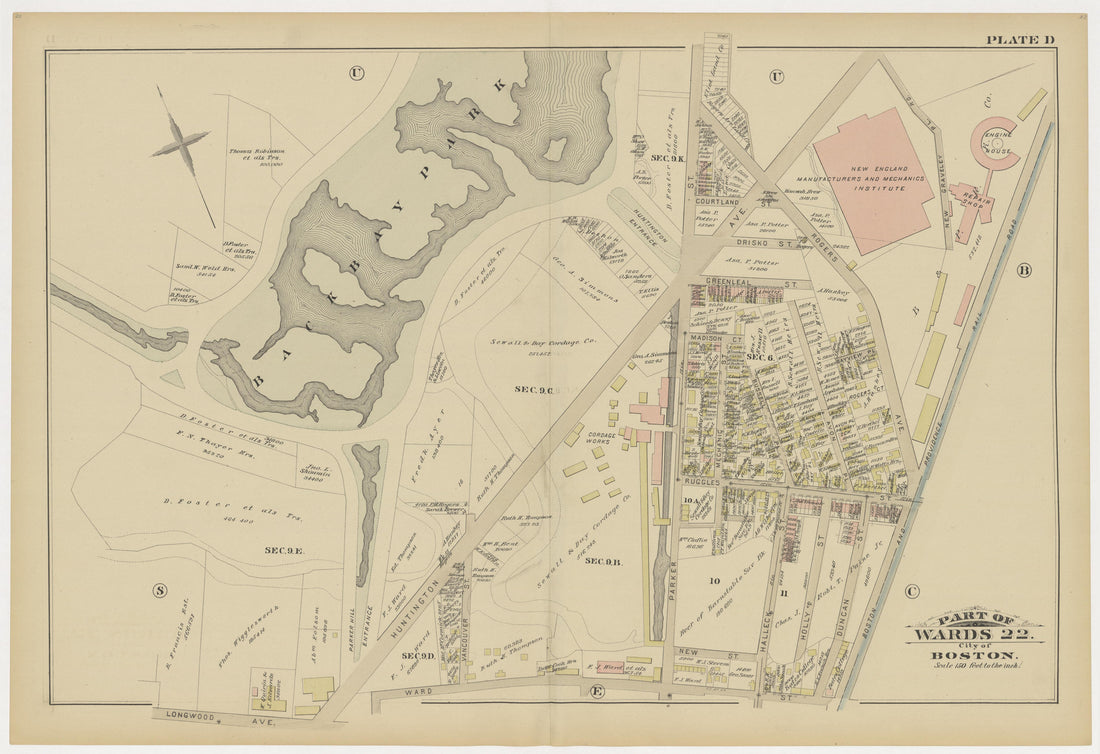 This old map of Boston, Brighton, Charlestown, Dorchester, Massachusetts, Roxbury, , West Roxbury was created by G.W. Bromley & Co in 1883