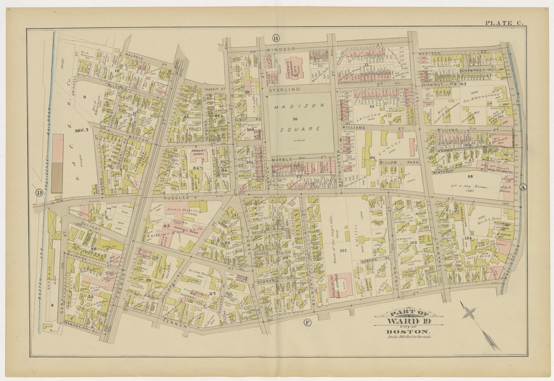 This old map of Boston, Brighton, Charlestown, Dorchester, Massachusetts, Roxbury, , West Roxbury was created by G.W. Bromley & Co in 1883