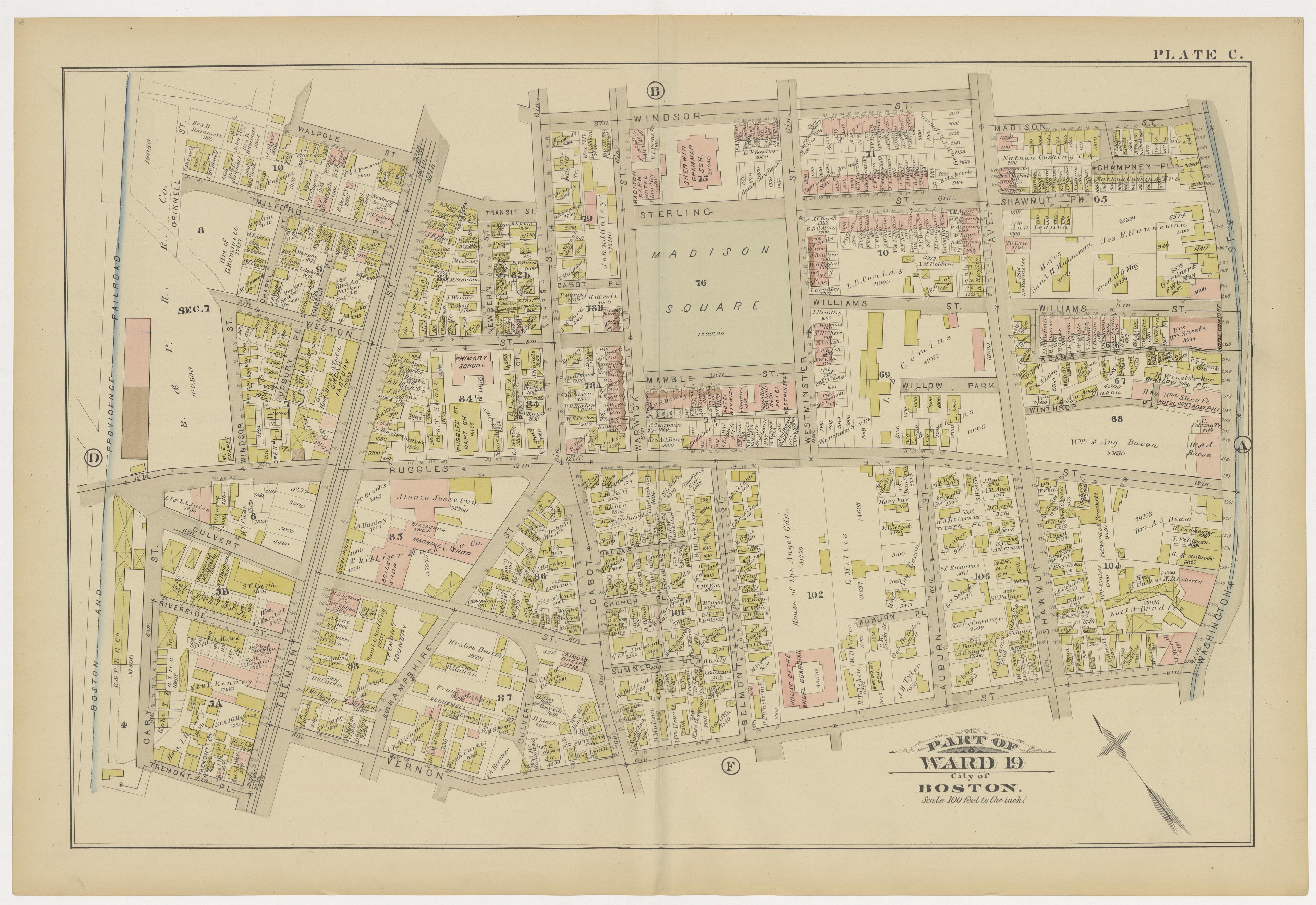 This old map of Boston, Brighton, Charlestown, Dorchester, Massachusetts, Roxbury, , West Roxbury was created by G.W. Bromley & Co in 1883