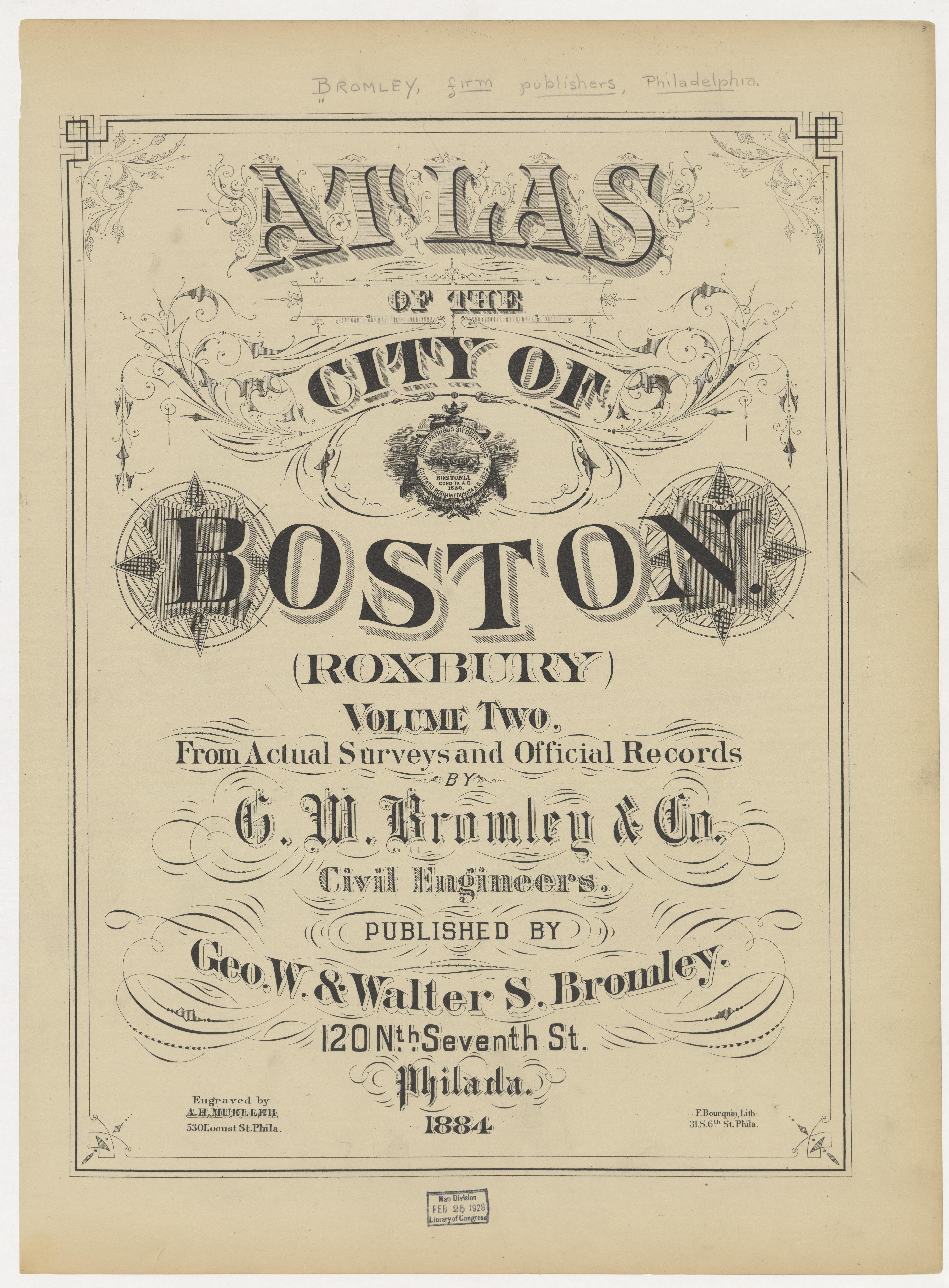 This old map of Boston, Brighton, Charlestown, Dorchester, Massachusetts, Roxbury, , West Roxbury was created by G.W. Bromley & Co in 1883