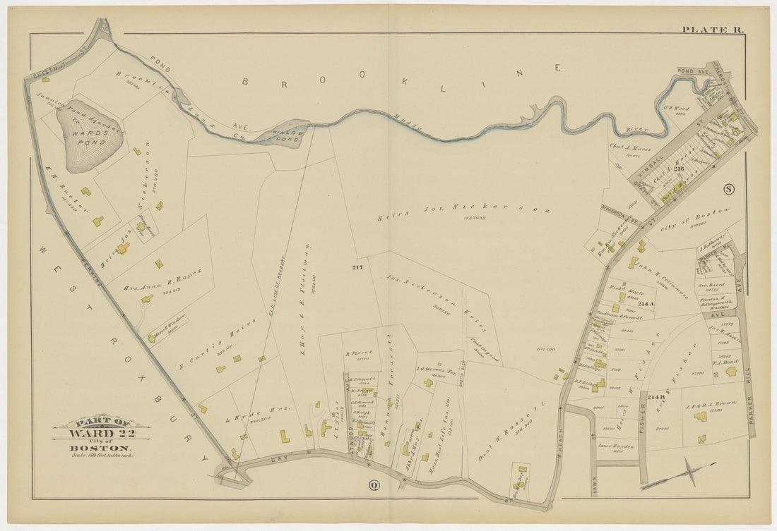 This old map of Boston, Brighton, Charlestown, Dorchester, Massachusetts, Roxbury, , West Roxbury was created by G.W. Bromley & Co in 1883