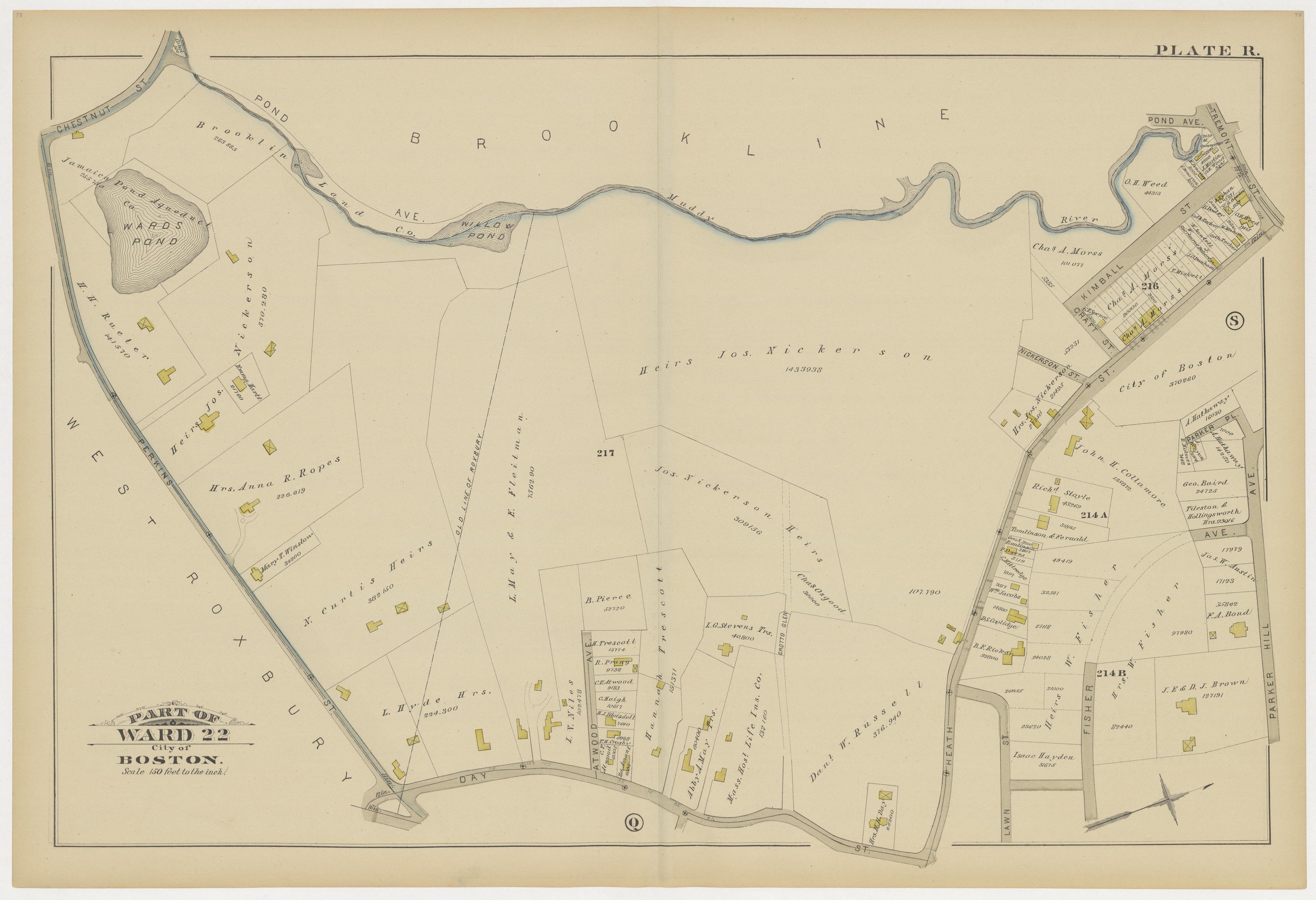 This old map of Boston, Brighton, Charlestown, Dorchester, Massachusetts, Roxbury, , West Roxbury was created by G.W. Bromley & Co in 1883
