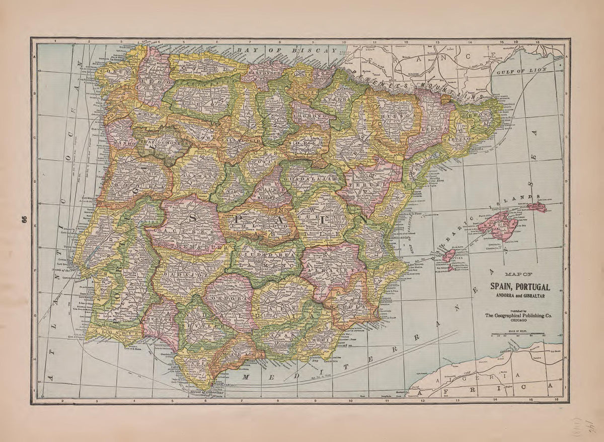Spain from Atlas of Plymouth County, Iowa : Containing Maps of Townships of the County, Maps of State, United States and World : Farmers Directory 1921 by Relic Map Company