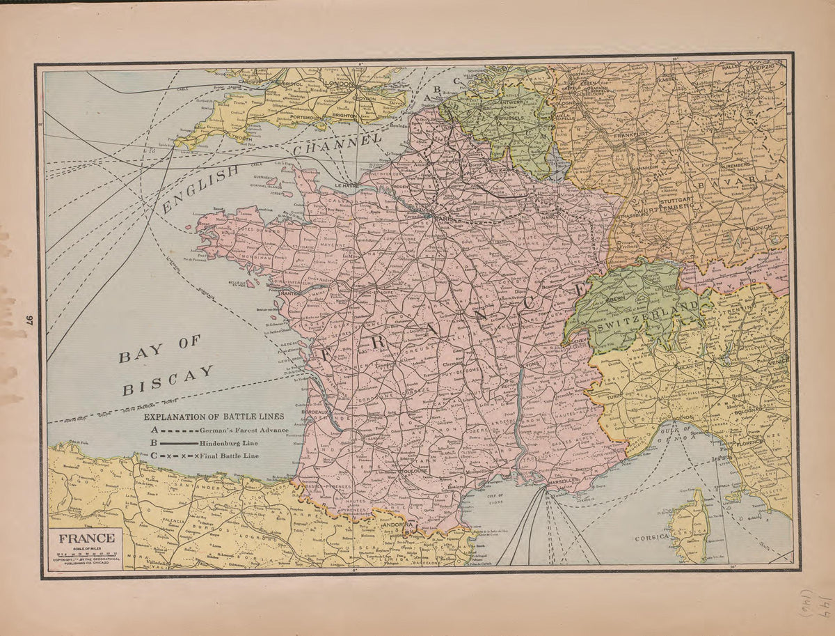 France from Atlas of Plymouth County, Iowa : Containing Maps of Townships of the County, Maps of State, United States and World : Farmers Directory 1921 by Relic Map Company