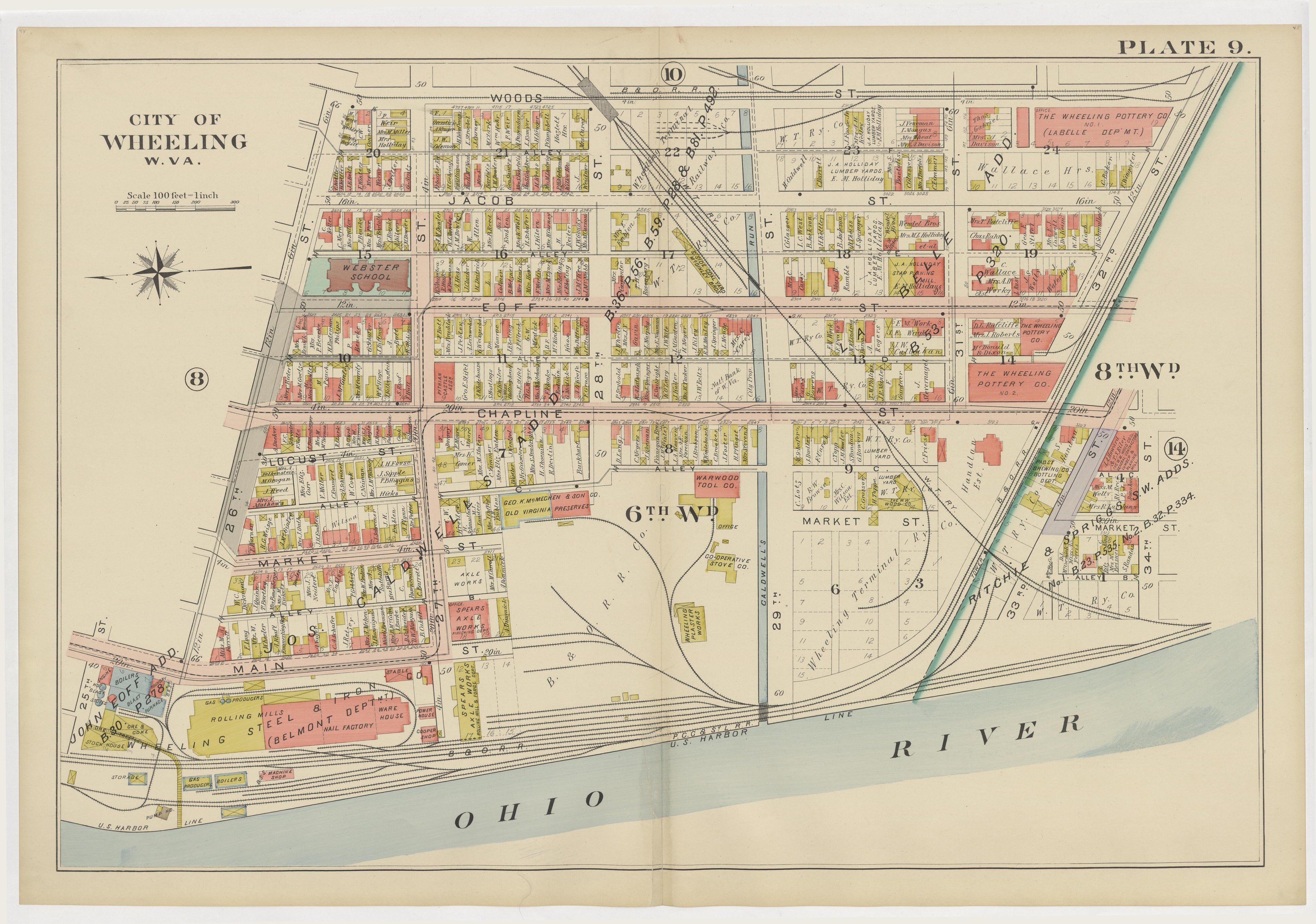 This old map of , West Virginia, Wheeling was created by Barthel, Otto in 1901