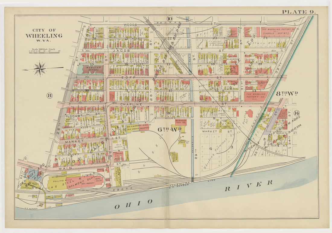 This old map of , West Virginia, Wheeling was created by Barthel, Otto in 1901