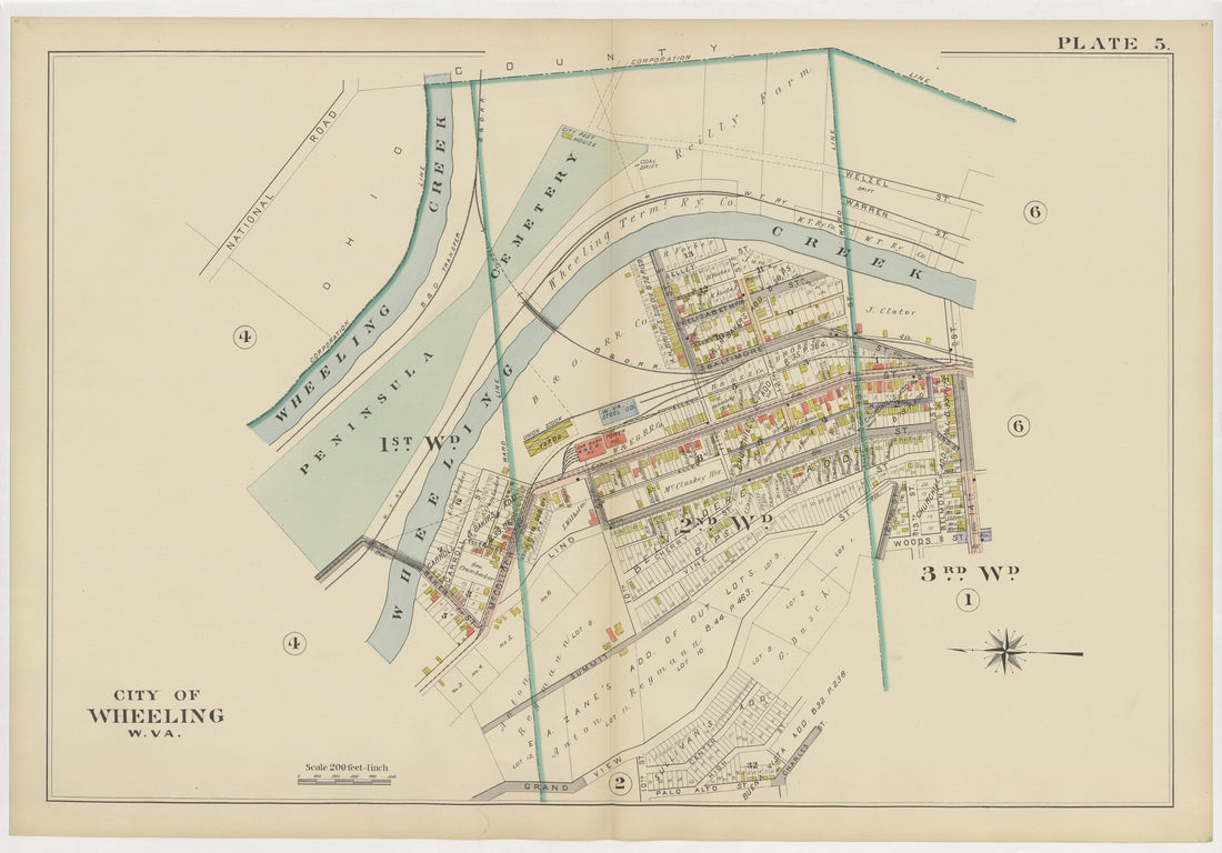 This old map of , West Virginia, Wheeling was created by Barthel, Otto in 1901
