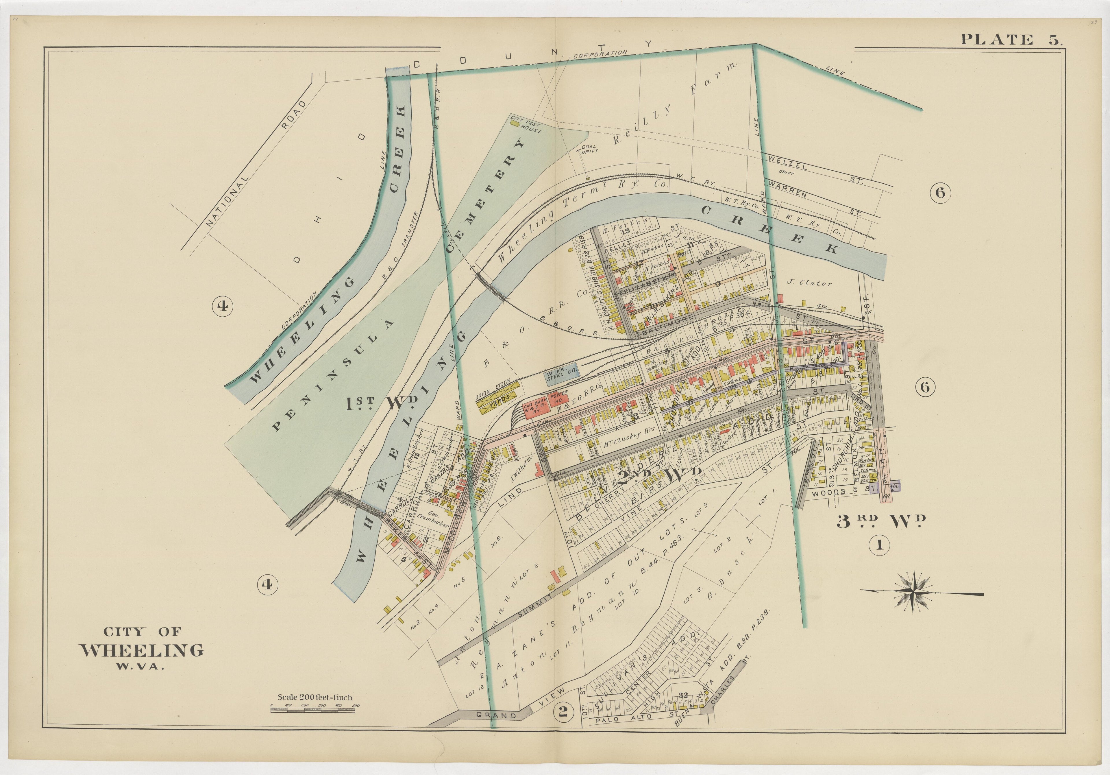 This old map of , West Virginia, Wheeling was created by Barthel, Otto in 1901