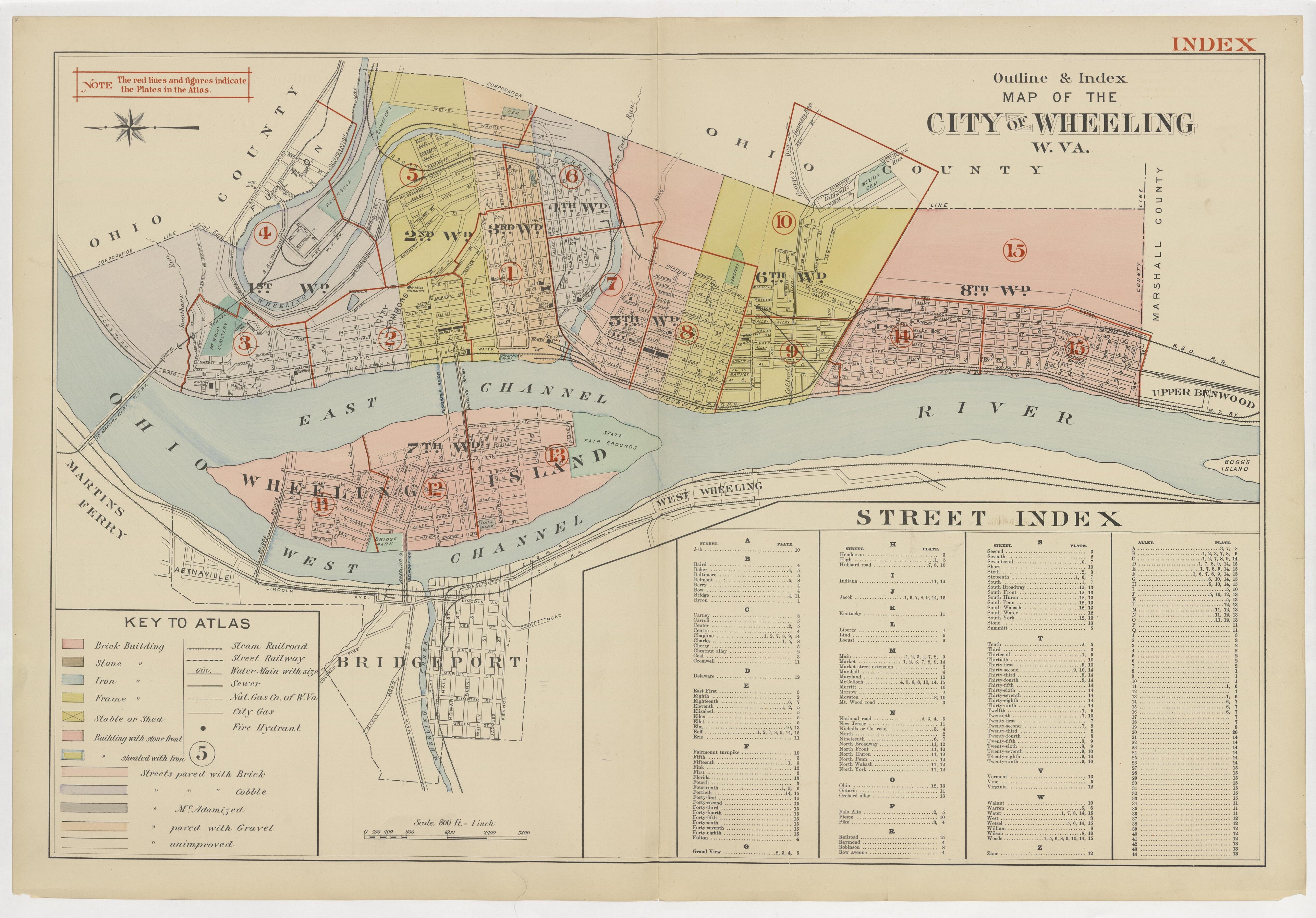 This old map of , West Virginia, Wheeling was created by Barthel, Otto in 1901