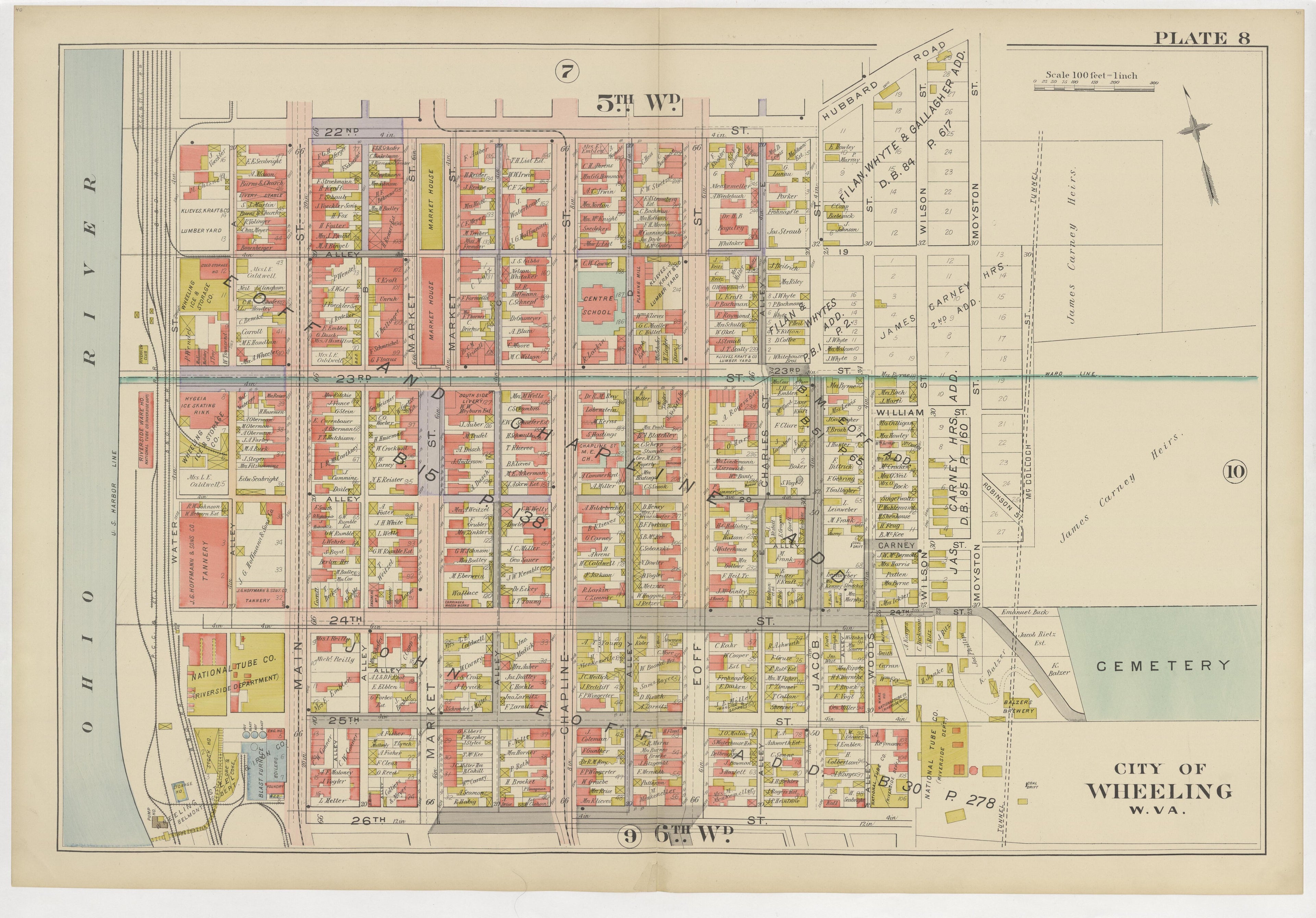 This old map of , West Virginia, Wheeling was created by Barthel, Otto in 1901