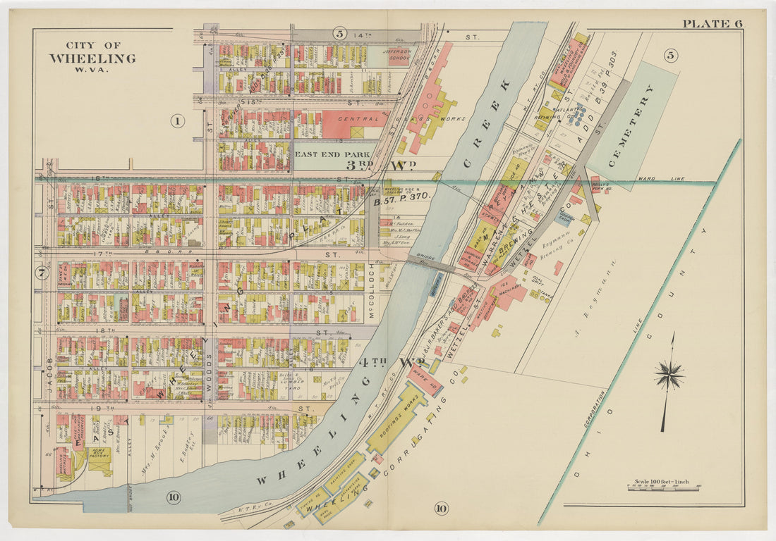 This old map of , West Virginia, Wheeling was created by Barthel, Otto in 1901