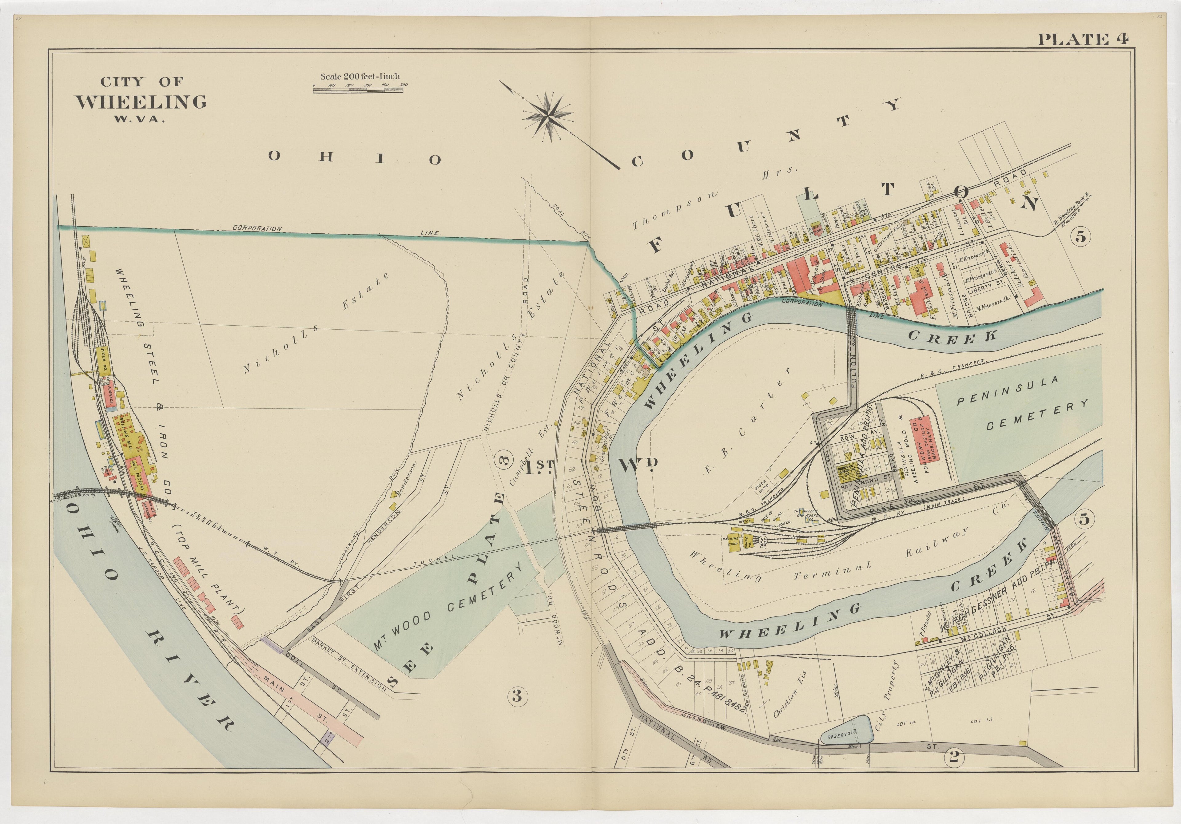 This old map of , West Virginia, Wheeling was created by Barthel, Otto in 1901