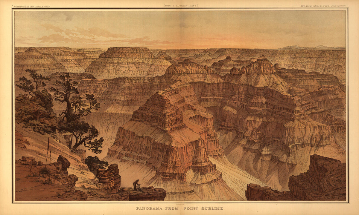 Sheet XV - Panorama from Point Sublime from Tertiary History of the Grand Cañon District, With Atlas 1882 by Relic Map Company