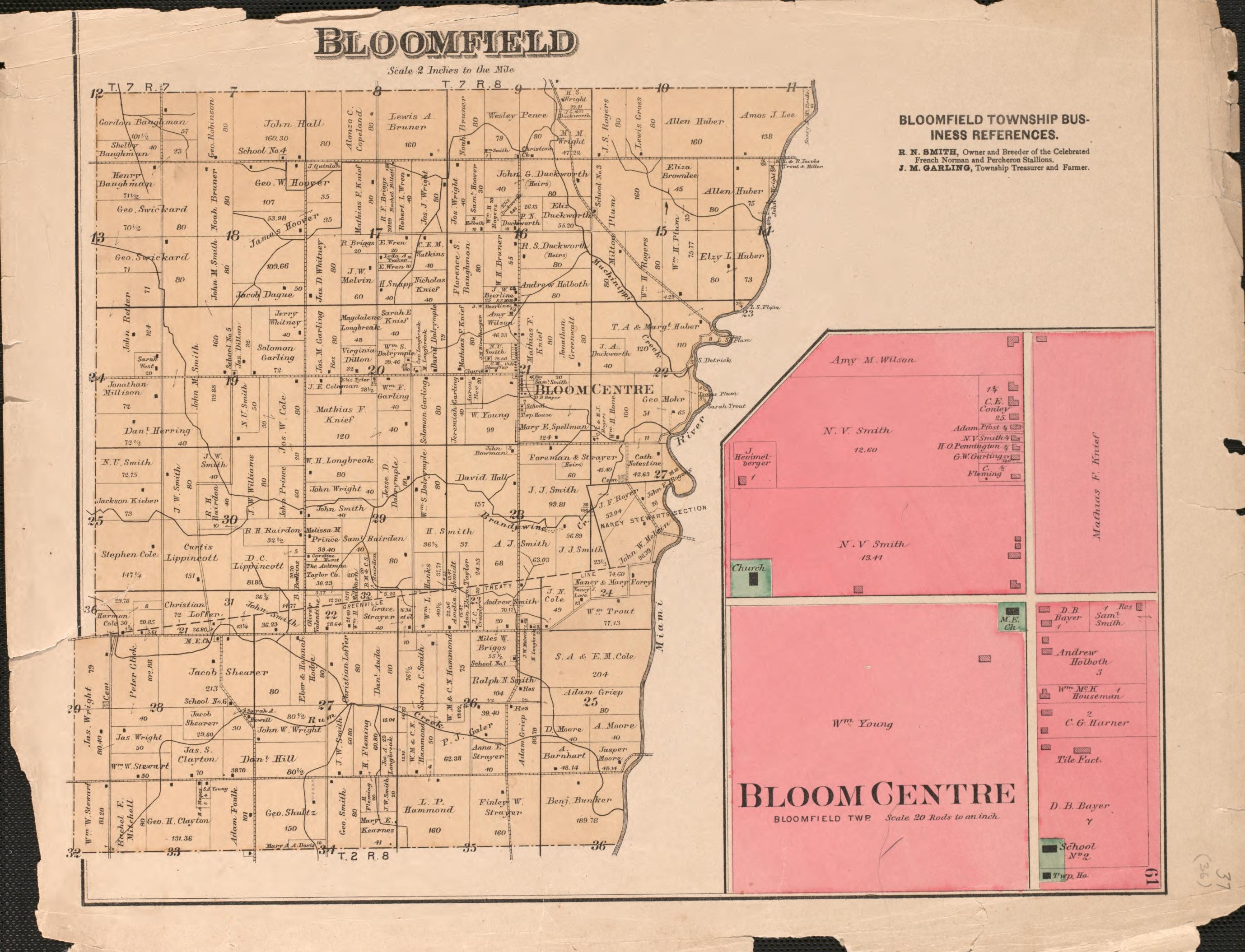 Bloomfield from Atlas of Logan County, Ohio 1890 by Relic Map Company