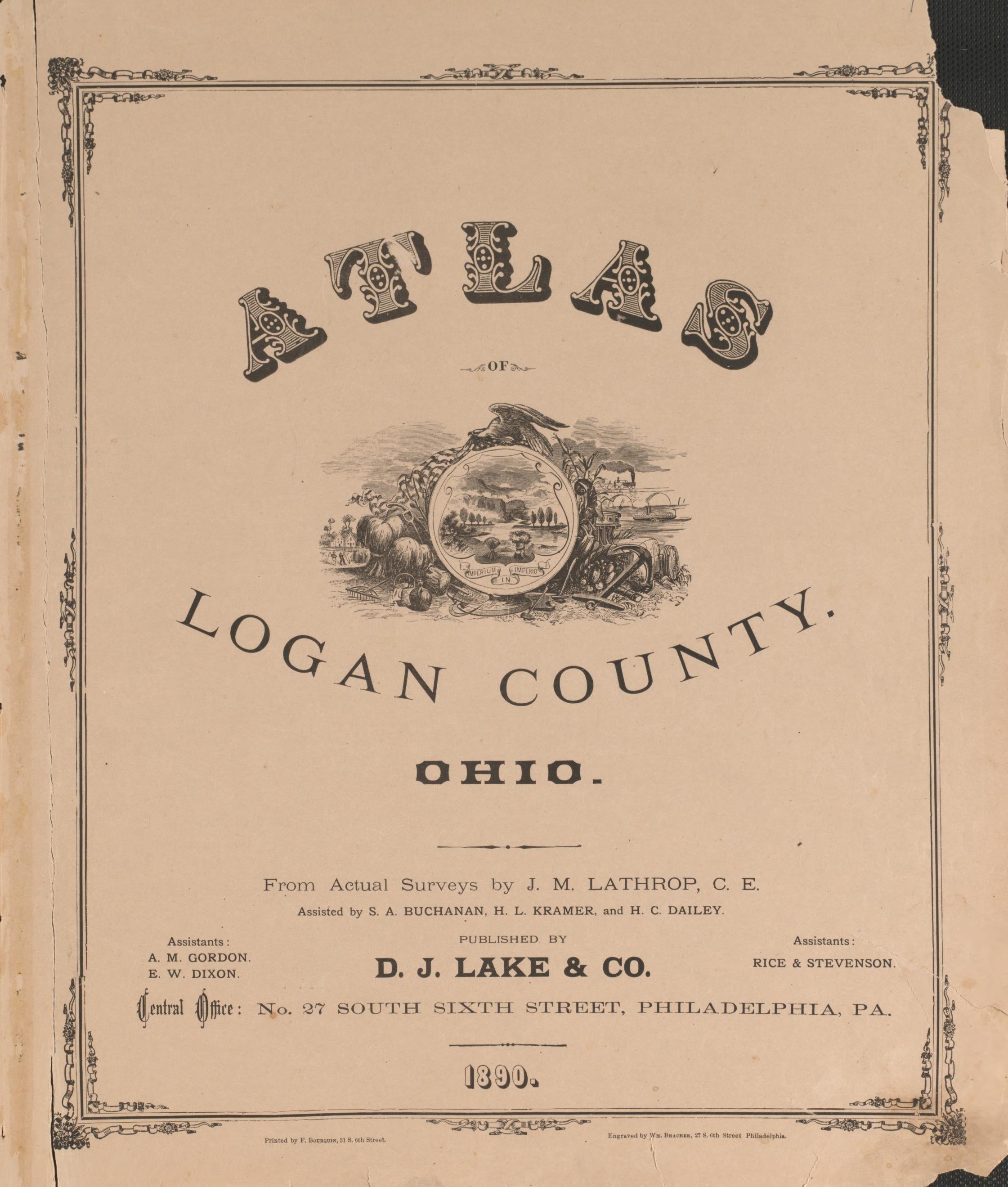 Title Sheet from Atlas of Logan County, Ohio 1890 by Relic Map Company