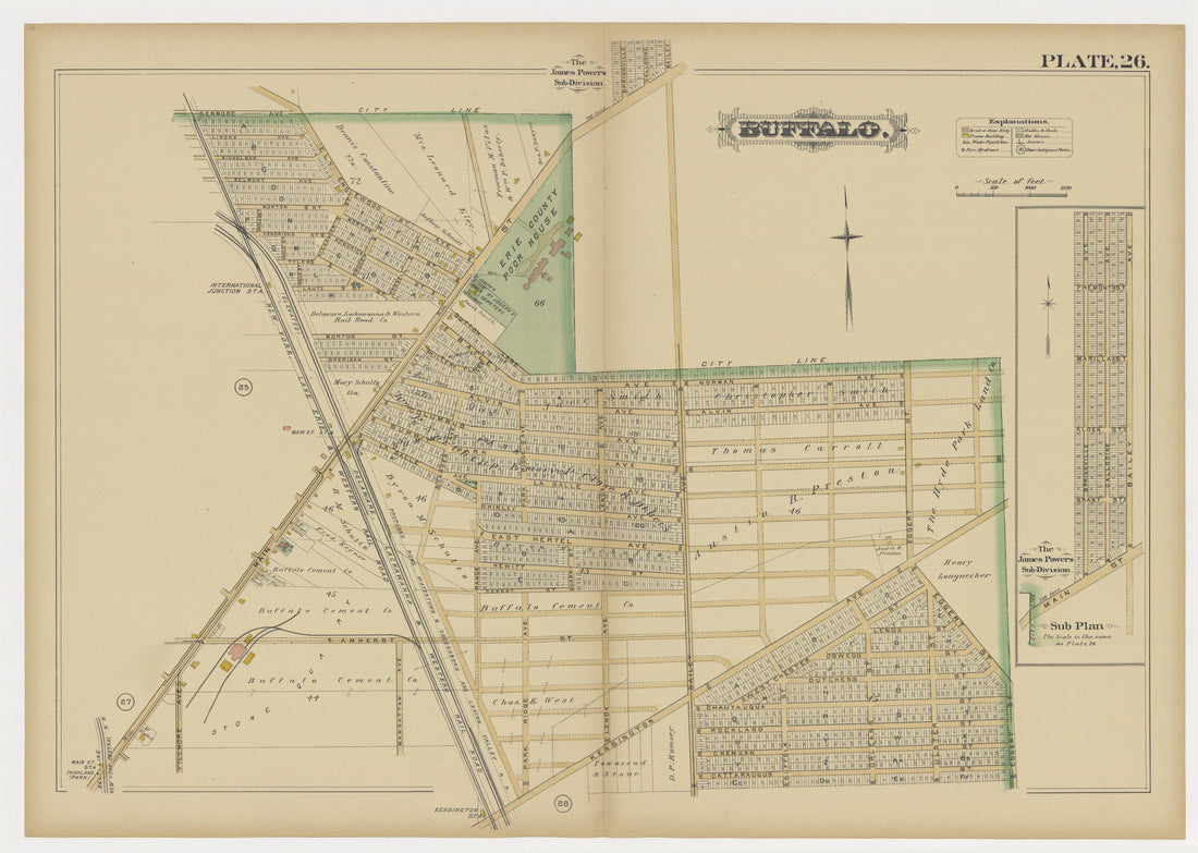 This old map of Buffalo, New York, New York (N.Y.), New York City, was created by G.M. Hopkins & Co in 1891