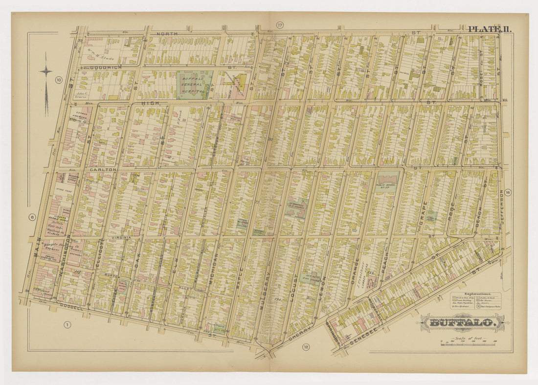 This old map of Buffalo, New York, New York (N.Y.), New York City, was created by G.M. Hopkins & Co in 1891