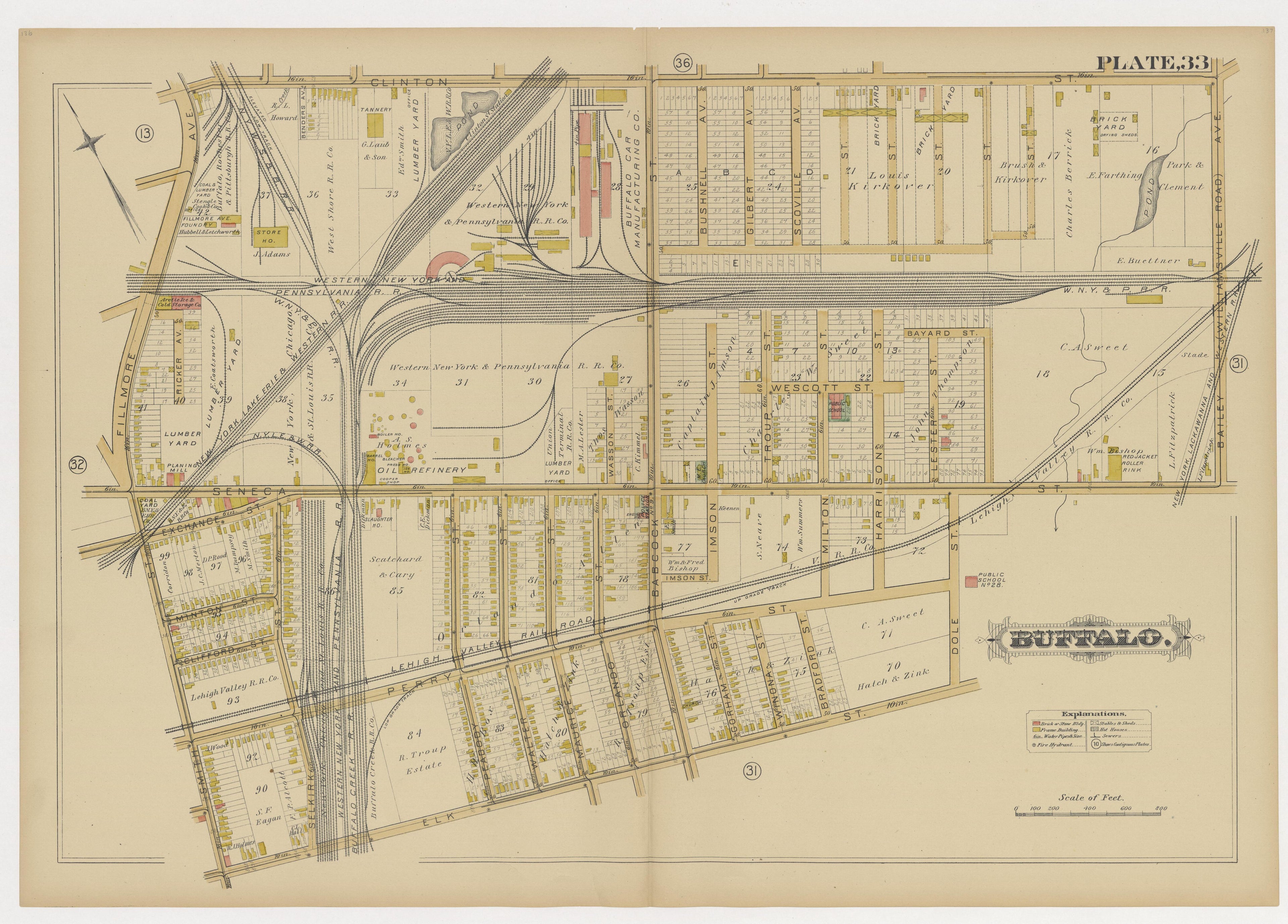 This old map of Buffalo, New York, New York (N.Y.), New York City, was created by G.M. Hopkins & Co in 1891