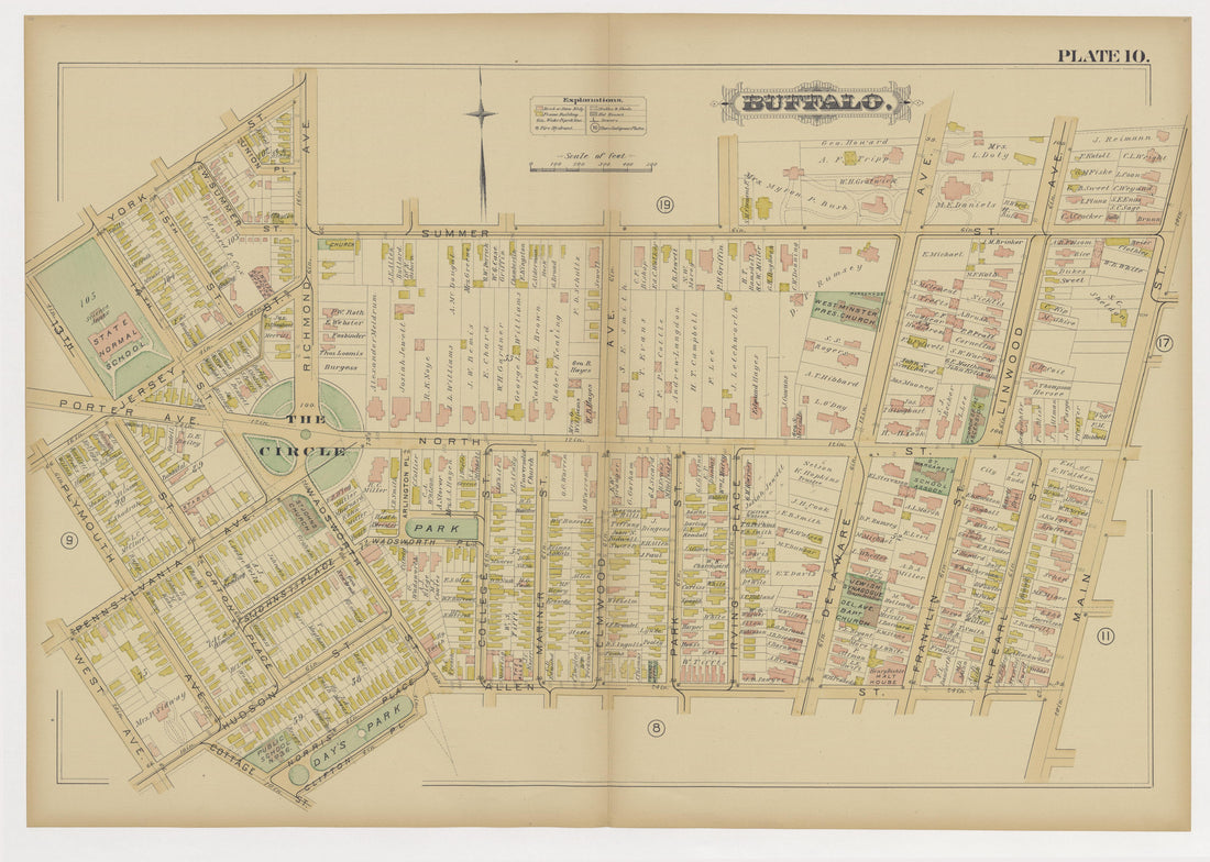 This old map of Buffalo, New York, New York (N.Y.), New York City, was created by G.M. Hopkins & Co in 1891