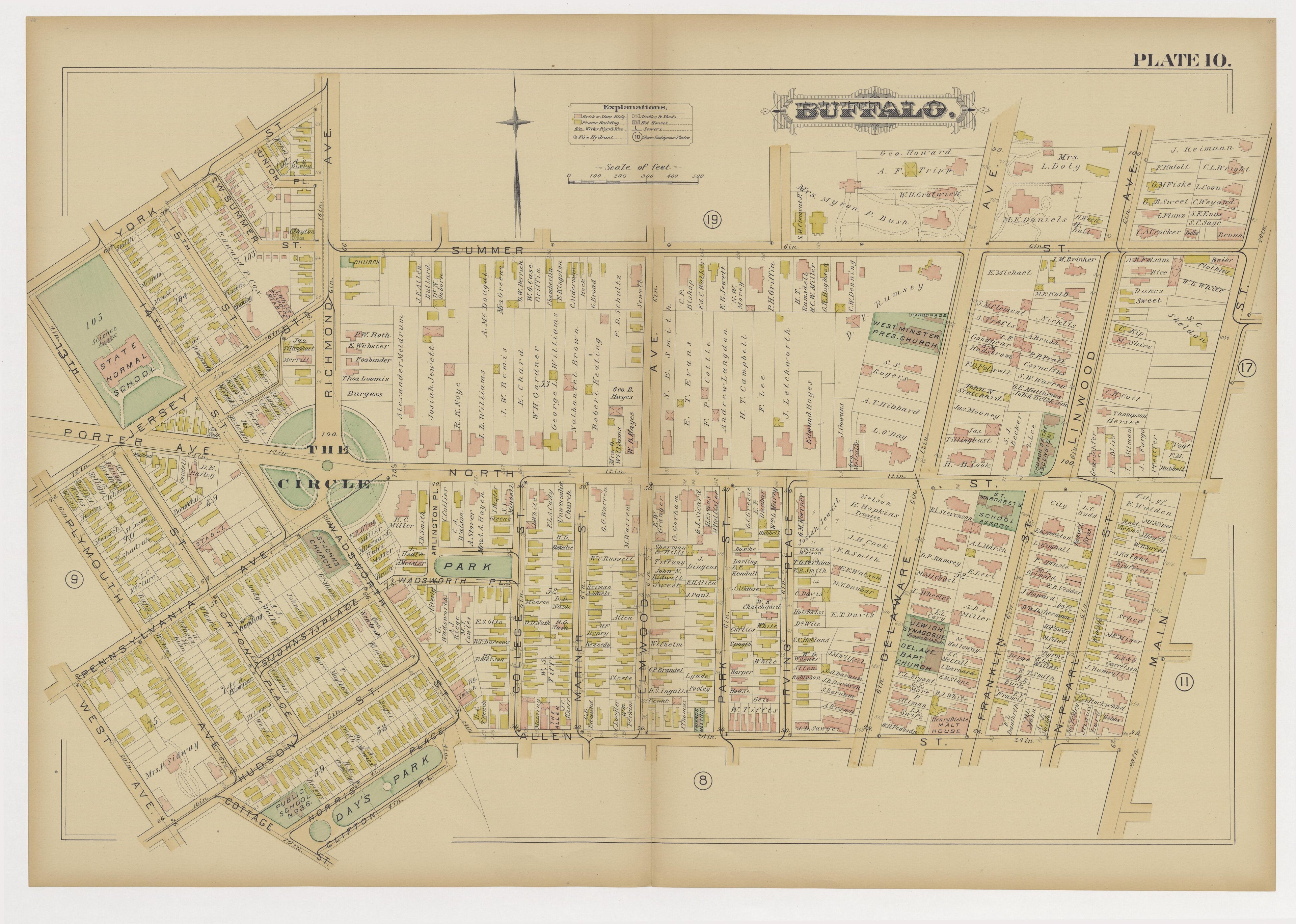 This old map of Buffalo, New York, New York (N.Y.), New York City, was created by G.M. Hopkins & Co in 1891