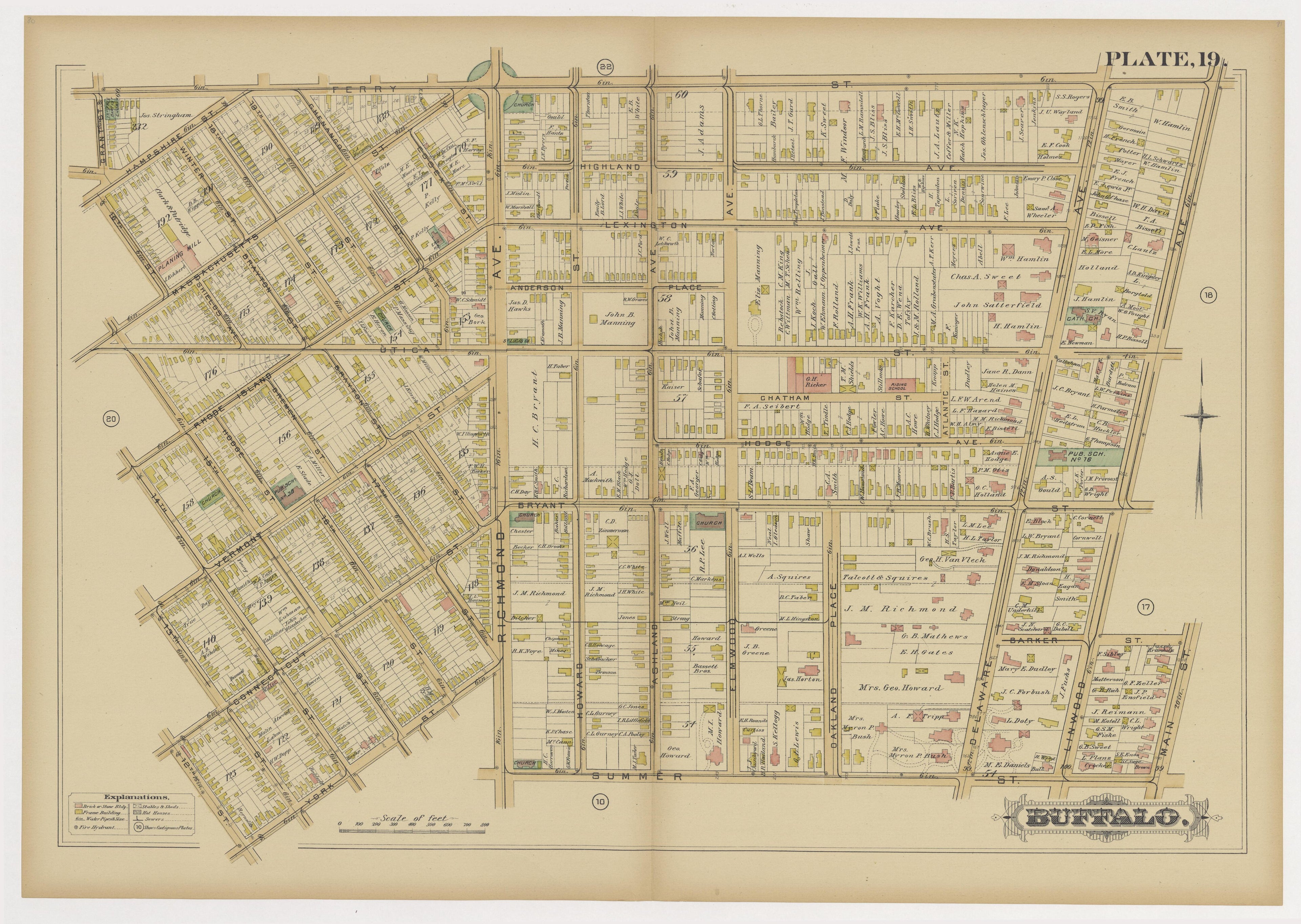 This old map of Buffalo, New York, New York (N.Y.), New York City, was created by G.M. Hopkins & Co in 1891