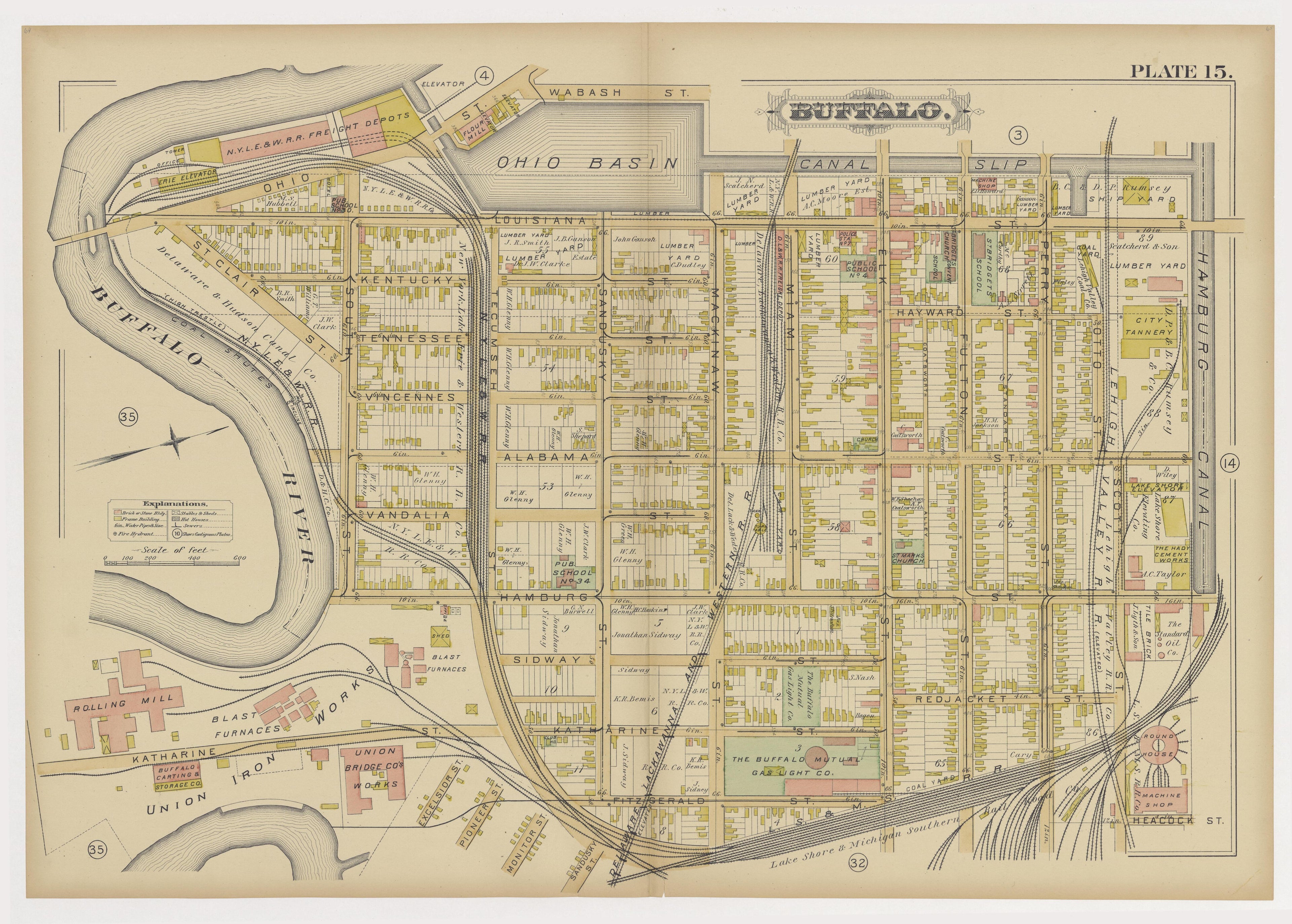 This old map of Buffalo, New York, New York (N.Y.), New York City, was created by G.M. Hopkins & Co in 1891