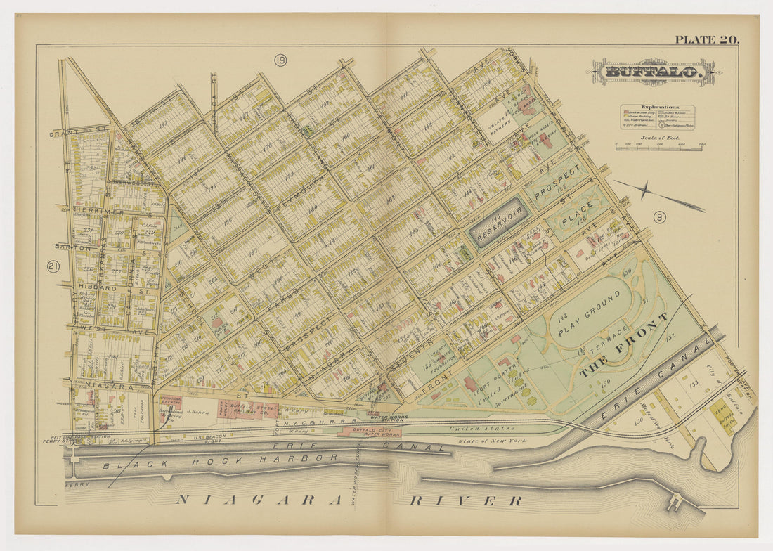 This old map of Buffalo, New York, New York (N.Y.), New York City, was created by G.M. Hopkins & Co in 1891