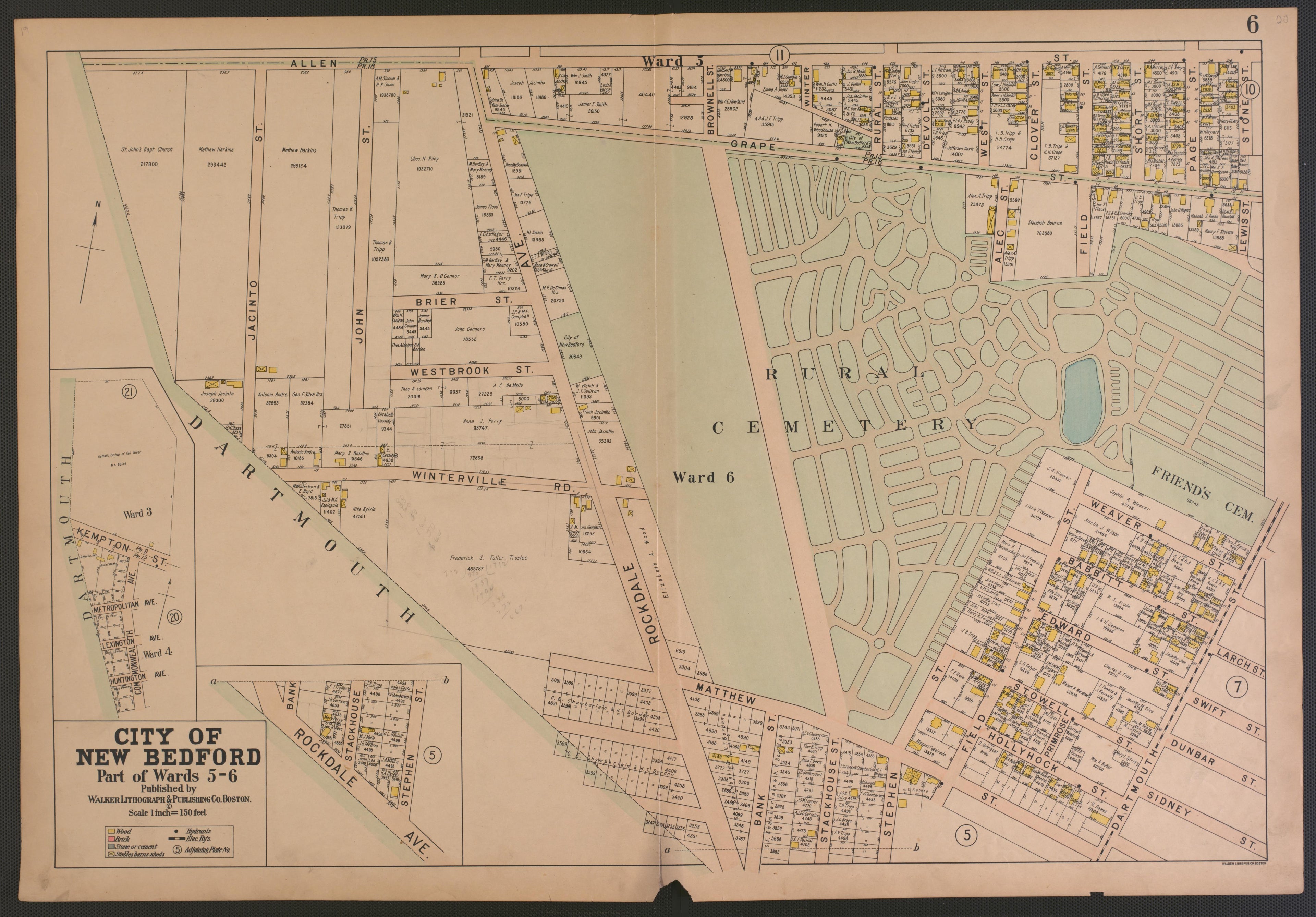 City of New Bedford--continued from Atlas of the City of New Bedford, Massachusetts : Based On Plans In the Office of the City Engineer 1911 by Relic Map Company