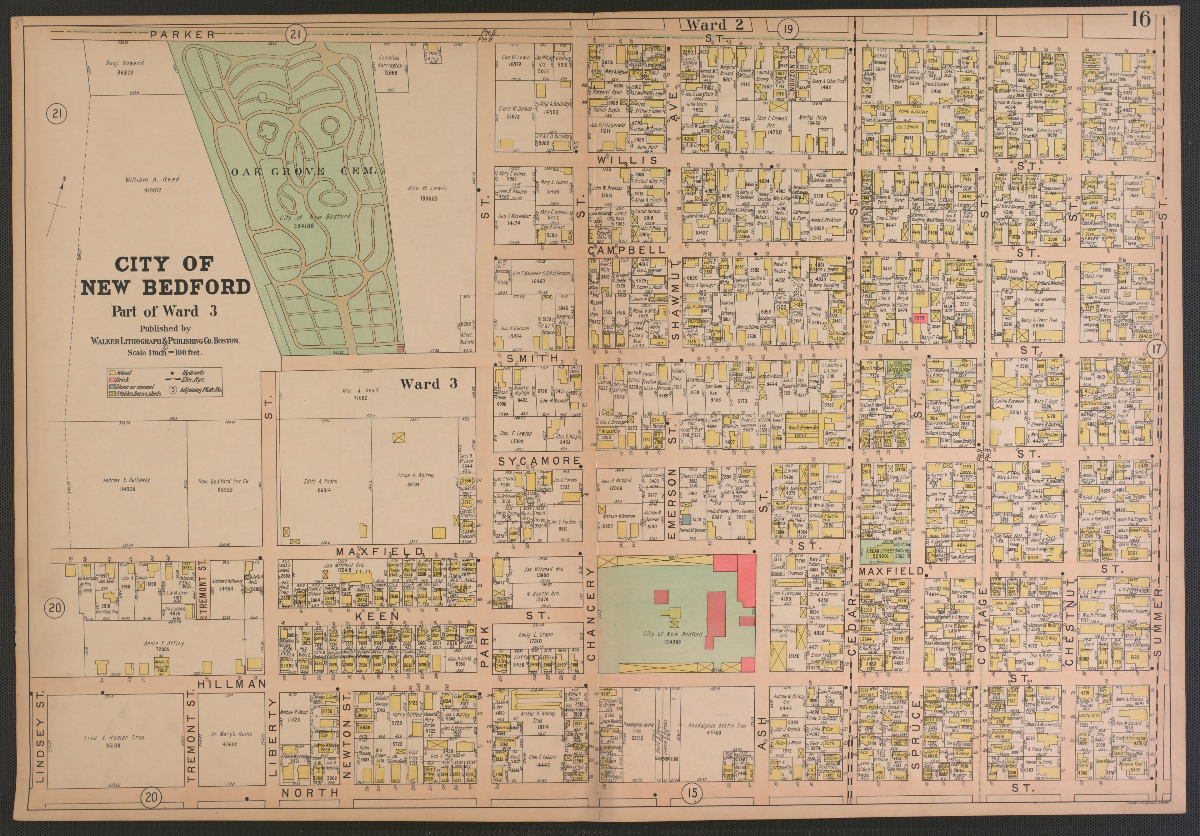 City of New Bedford--continued from Atlas of the City of New Bedford, Massachusetts : Based On Plans In the Office of the City Engineer 1911 by Relic Map Company